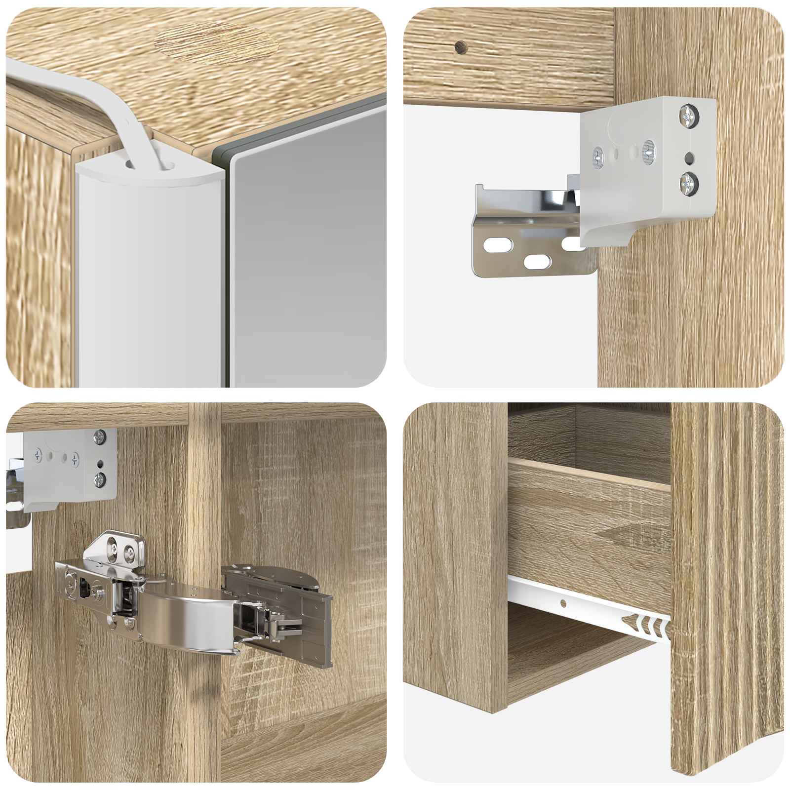 Set ormarića za kupaonicu 4 pcs Hrast sonoma
