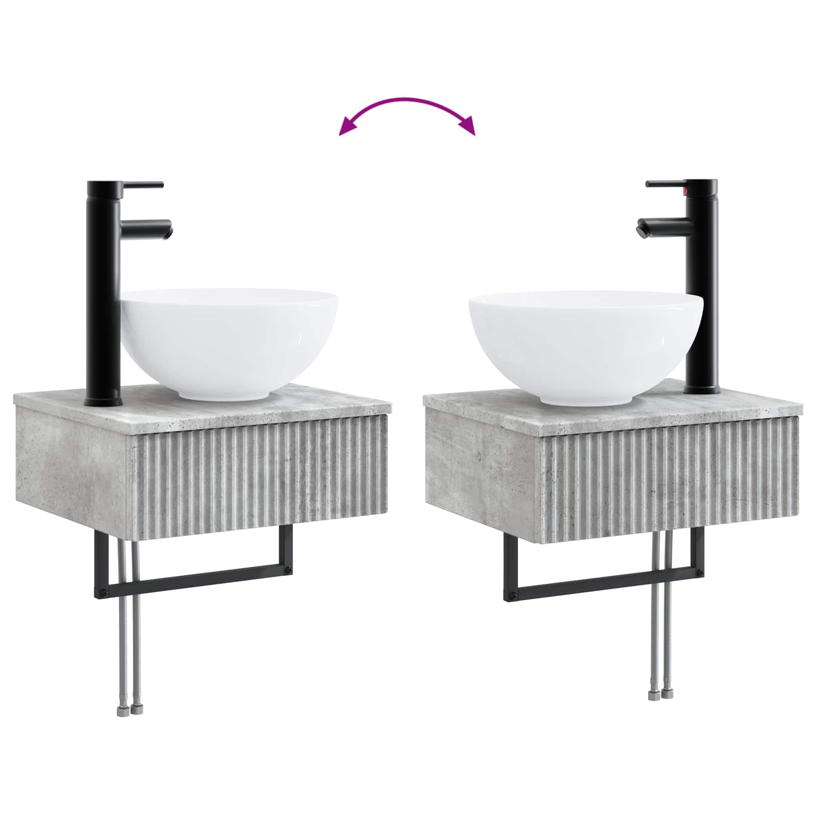 Set ormarića za kupaonicu 4 pcs Betonska siva