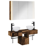 Set ormarića za kupaonicu 4 pcs Staro drvo 103,5 x 15,5 x 70 cm