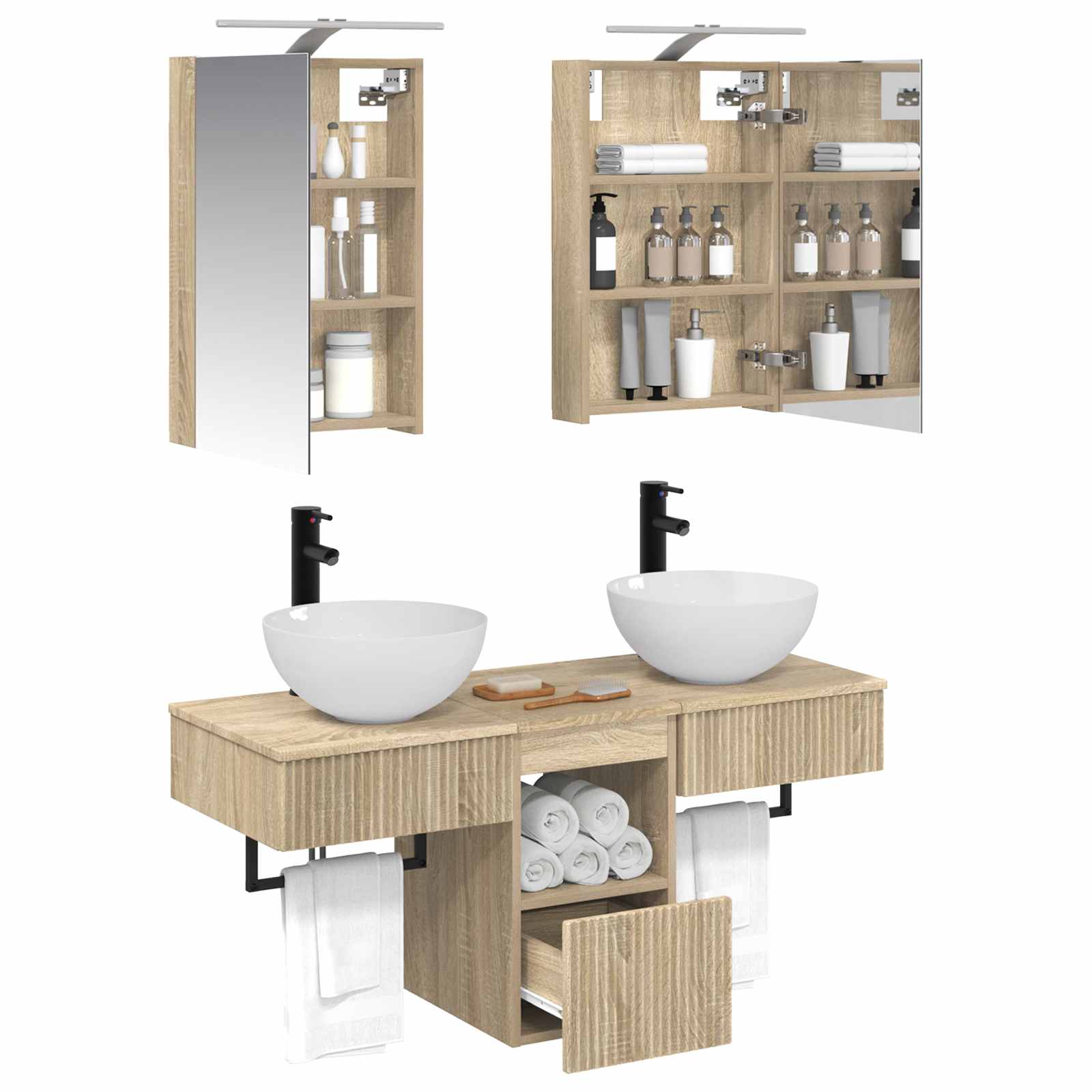 Set ormarića za kupaonicu 5 pcs Hrast sonoma