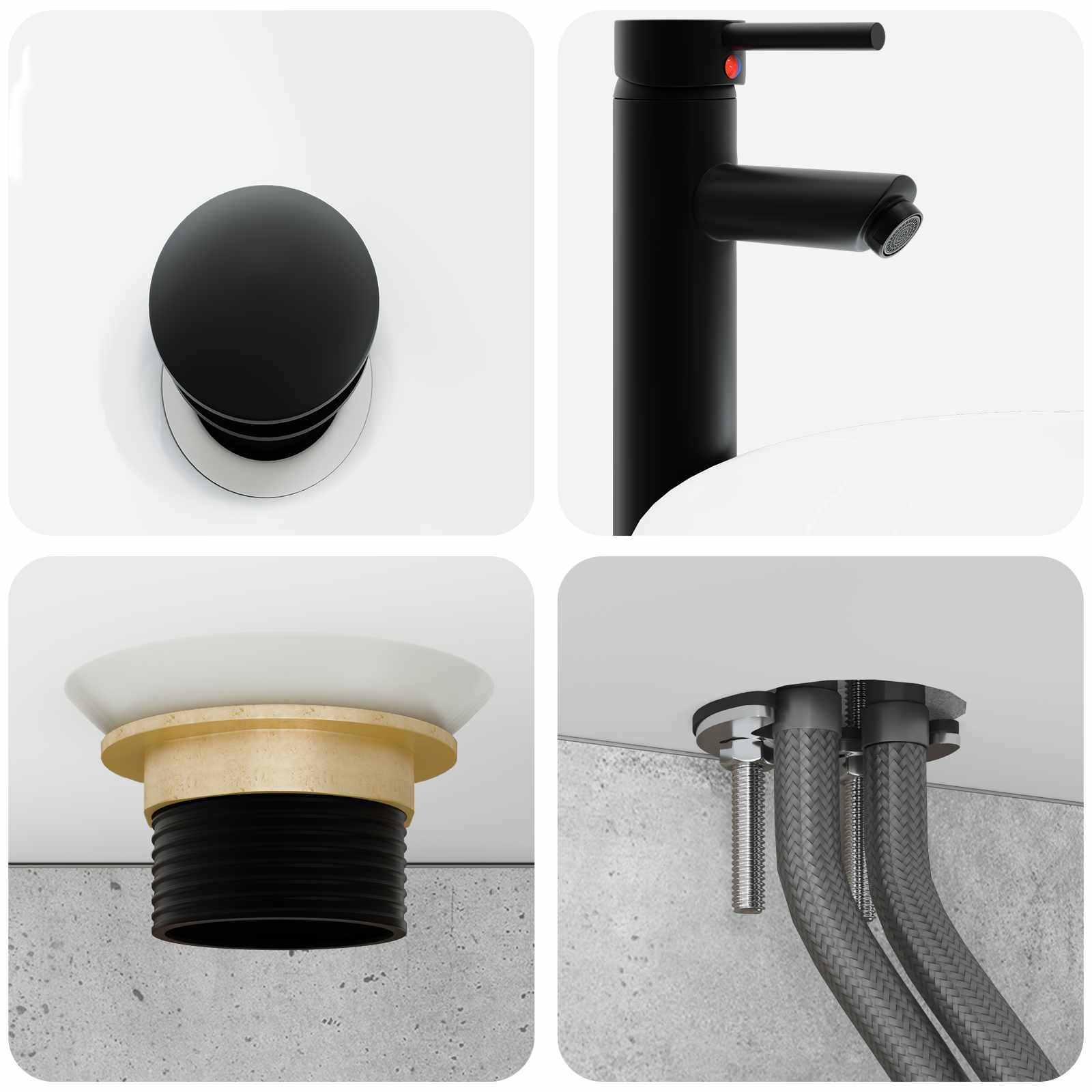 Set ormarića za kupaonicu 5 pcs Betonska siva