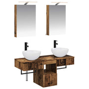 Set ormarića za kupaonicu 5 pcs Staro drvo 40 x 10,5 x 60,5 cm