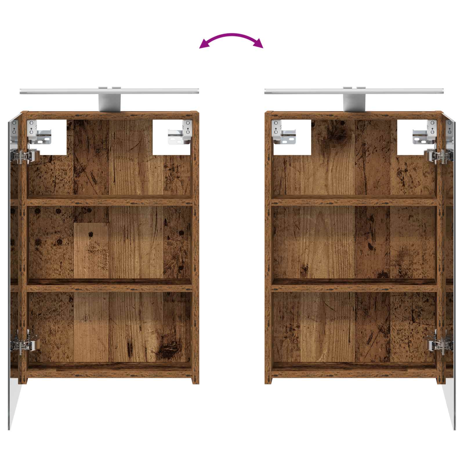 Set ormarića za kupaonicu 5 pcs Staro drvo 40 x 10,5 x 60,5 cm