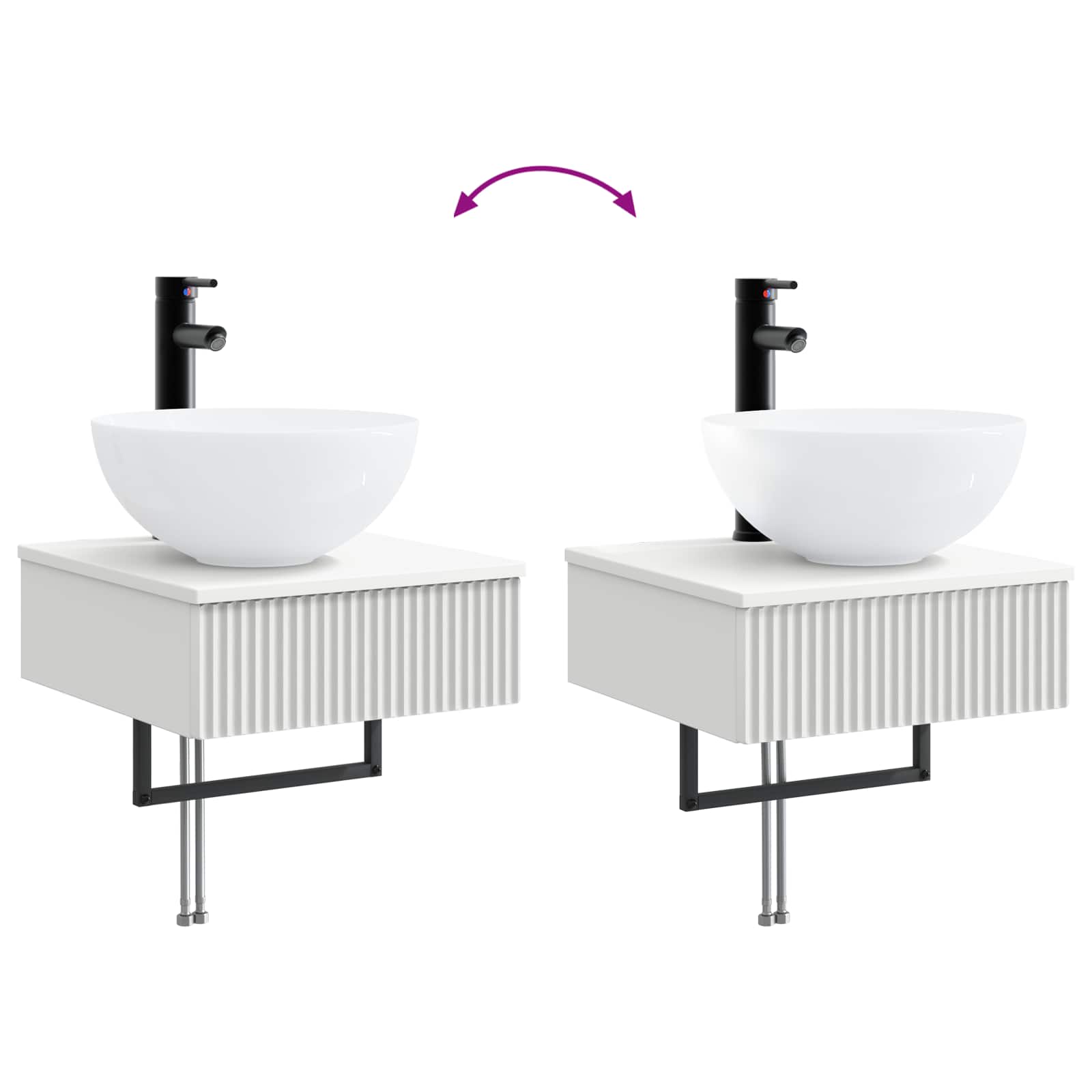 Set ormarića za kupaonicu 5 pcs Bijela 43 x 16 x 62,5 cm