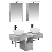 Set ormarića za kupaonicu 5 pcs Betonska siva 43 x 16 x 62,5 cm