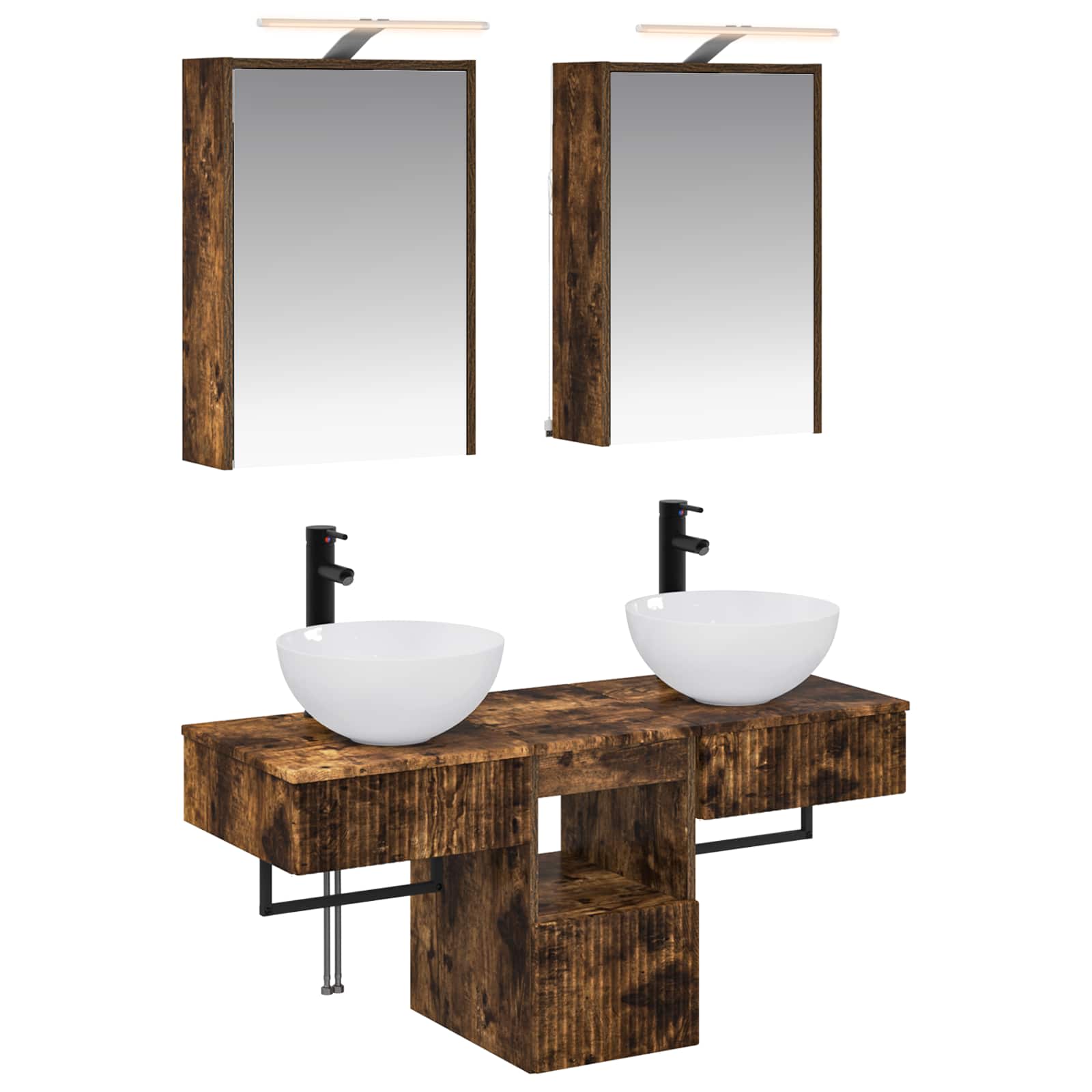 Set ormarića za kupaonicu 5 pcs Dimljeni hrast