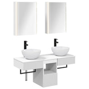 Set ormarića za kupaonicu 5 pcs Bijela 43 x 11,5 x 60,5 cm