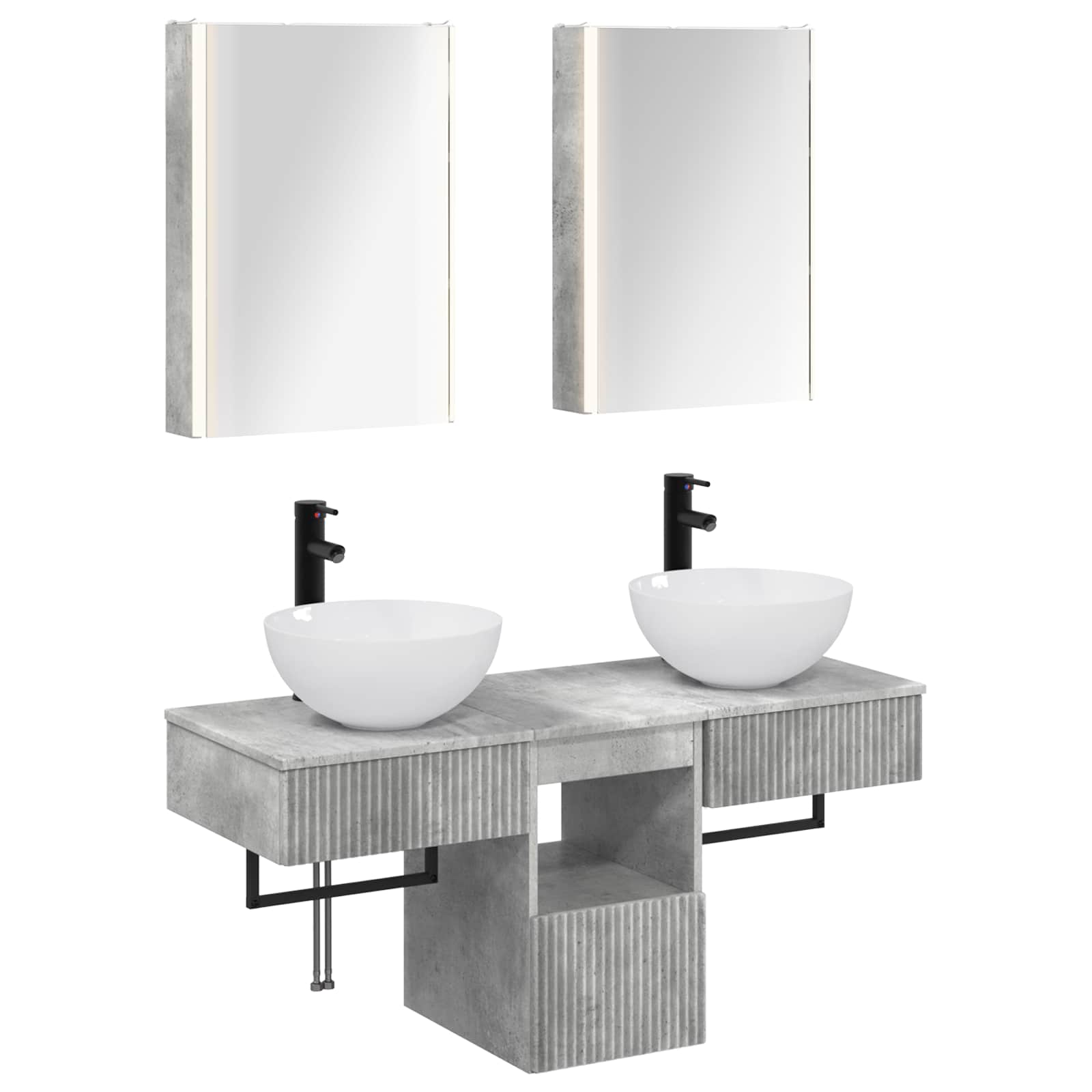 Set ormarića za kupaonicu 5 pcs Betonska siva