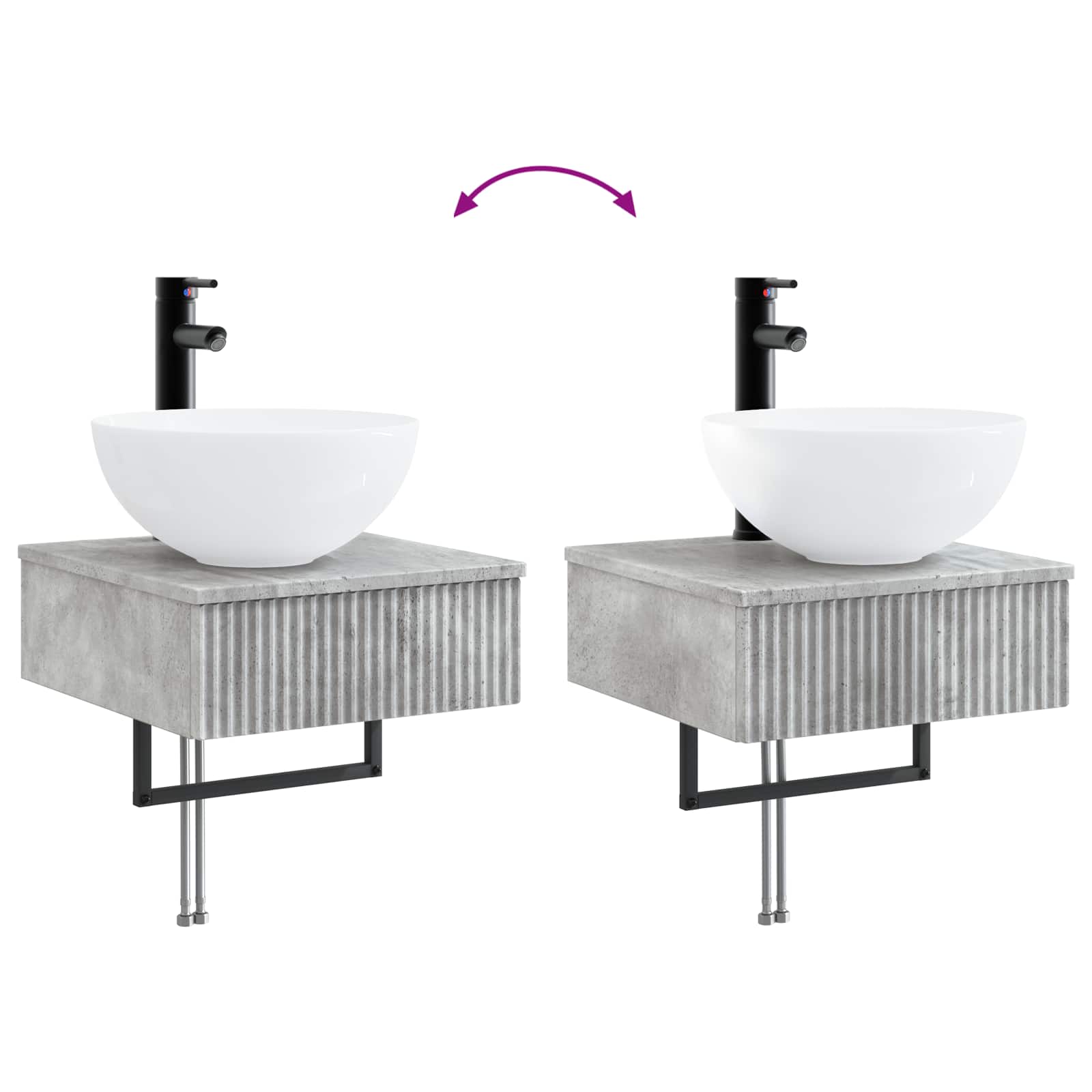 Set ormarića za kupaonicu 5 pcs Betonska siva