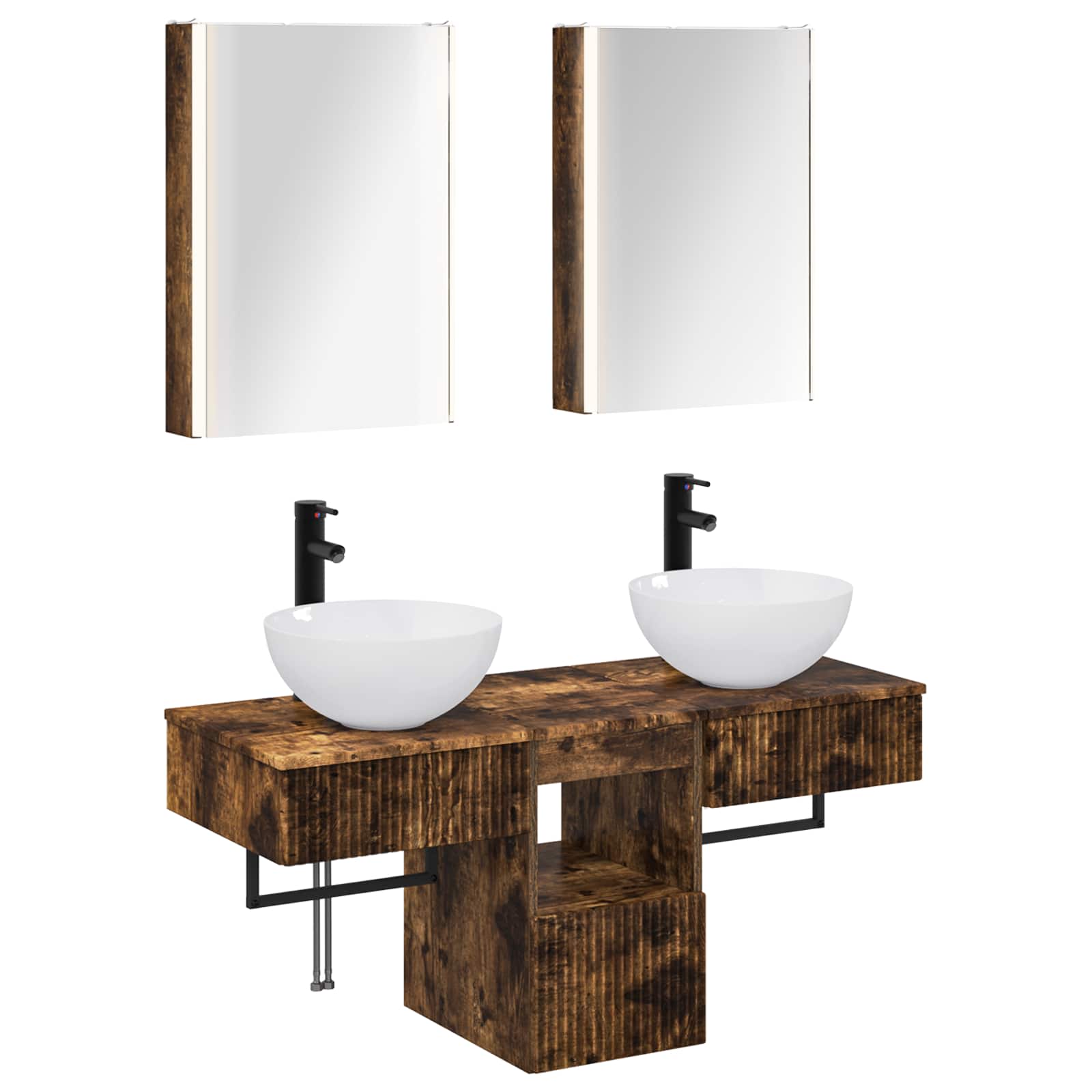 Set ormarića za kupaonicu 5 pcs Dimljeni hrast