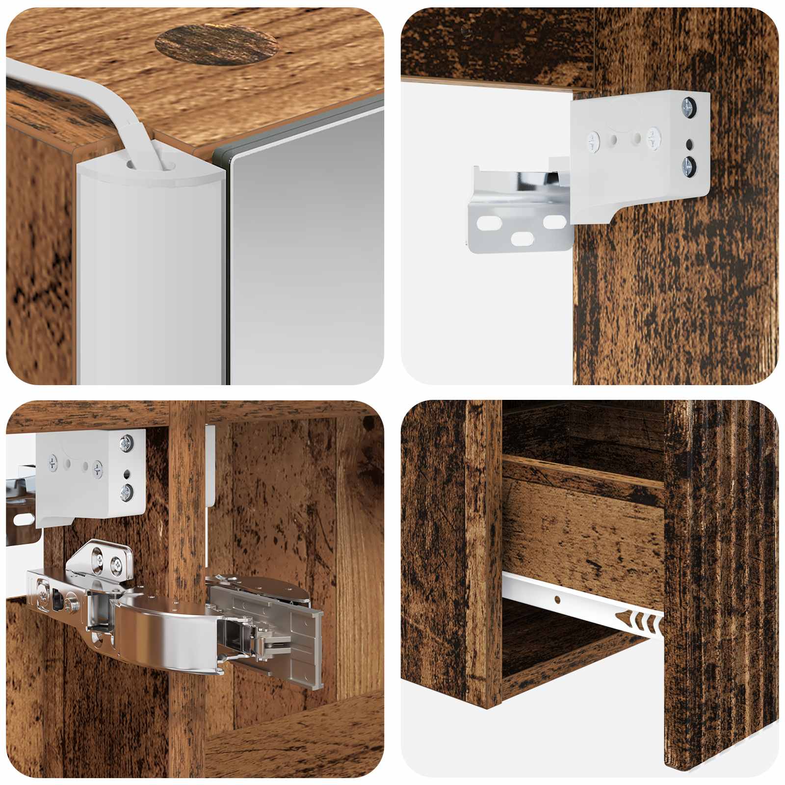 Set ormarića za kupaonicu 5 pcs Staro drvo 43 x 11,5 x 60,5 cm