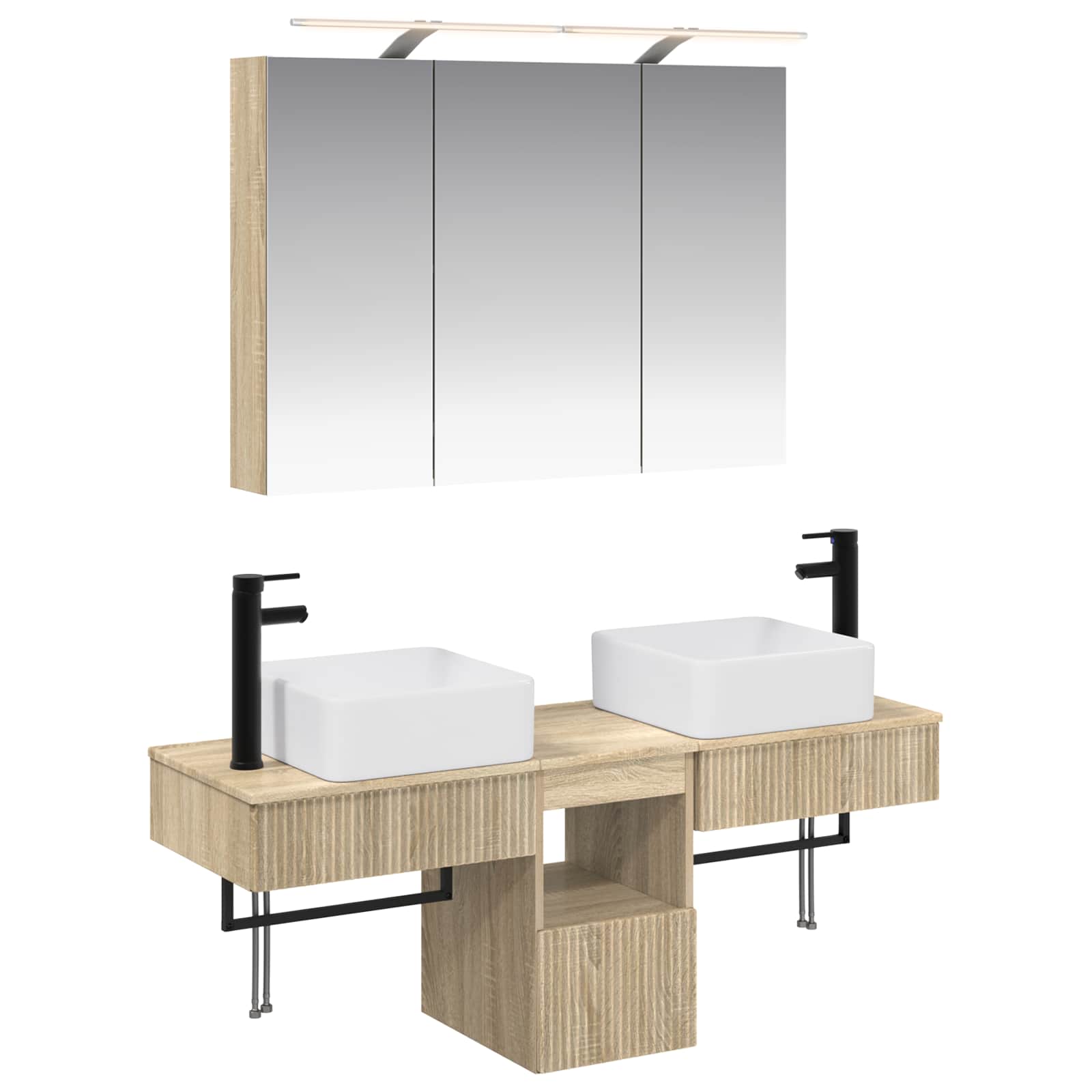 Set ormarića za kupaonicu 4 pcs Hrast sonoma 100 x 14,5 x 70 cm