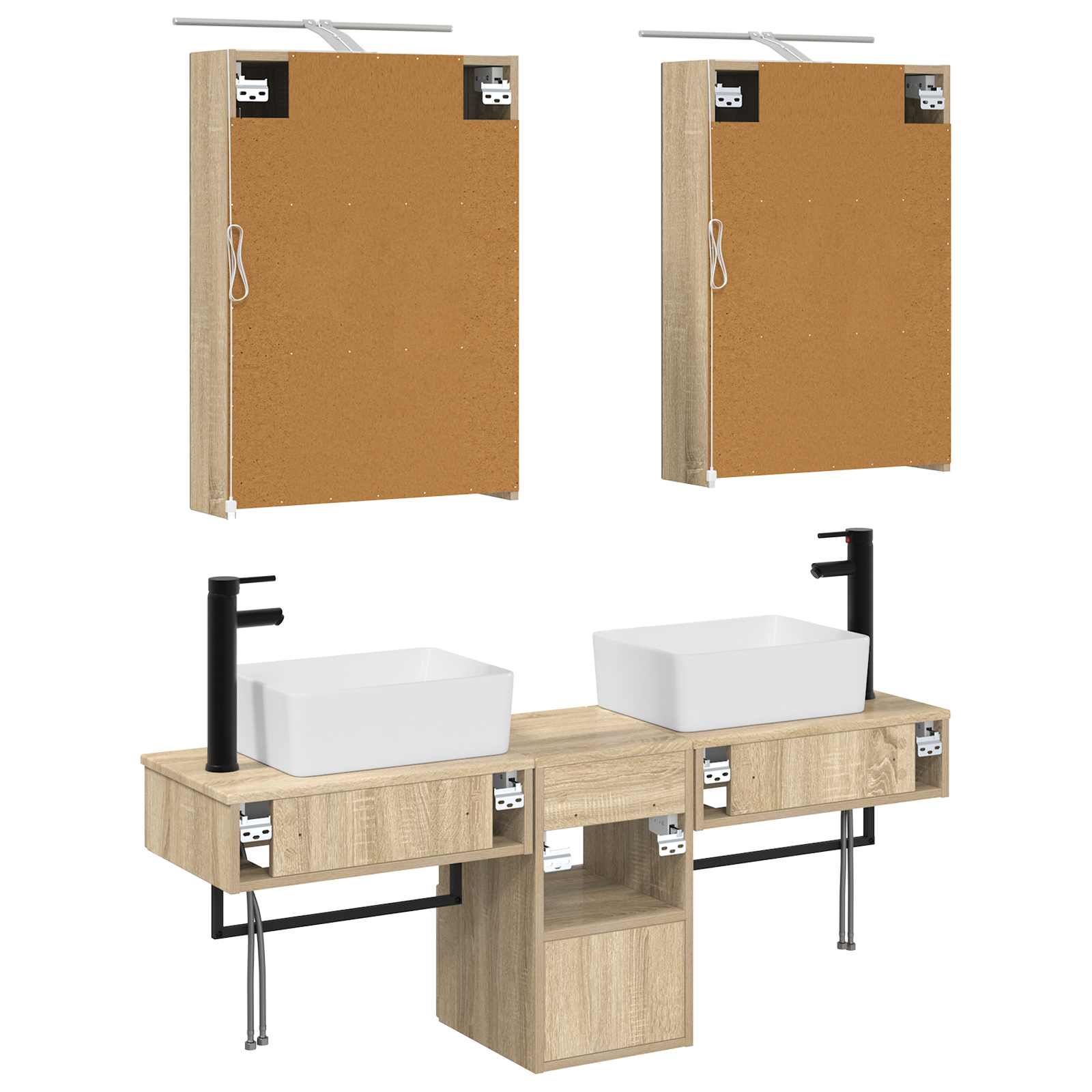 Set ormarića za kupaonicu 5 pcs Hrast sonoma 50 x 14,5 x 70 cm