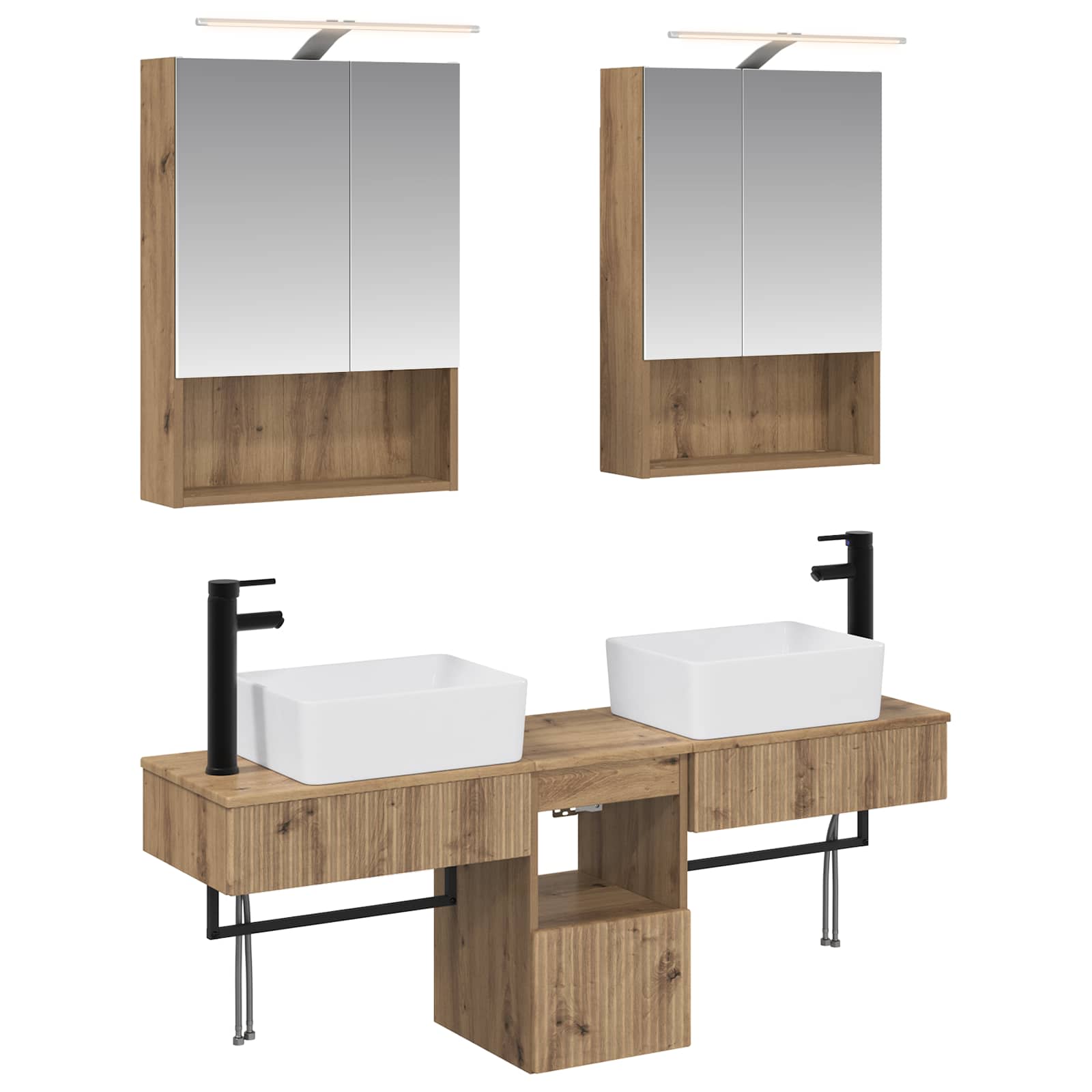 Set ormarića za kupaonicu 5 pcs Hrast artisan 50 x 14,5 x 70 cm
