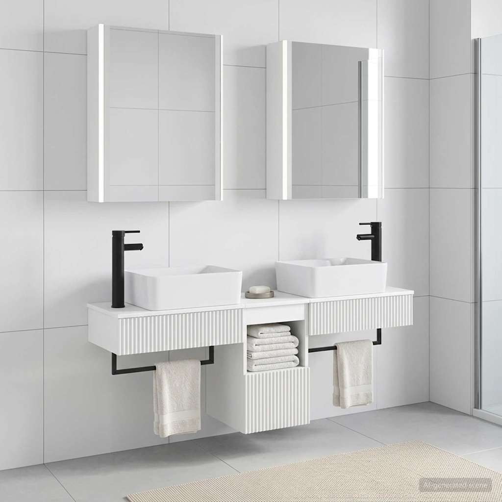 Set ormarića za kupaonicu 5 kom. Bijela Konstruirano drvo