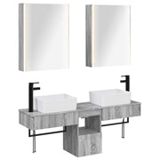 Set ormarića za kupaonicu 5 pcs Siva Sonoma 53 x 15,5 x 70 cm