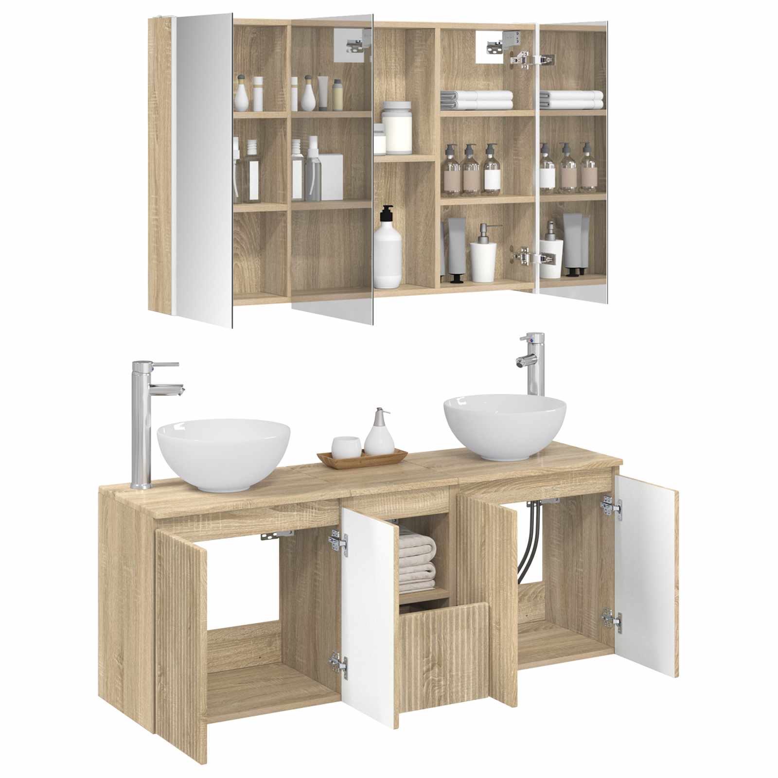 Set ormarića za kupaonicu 4 pcs Hrast sonoma