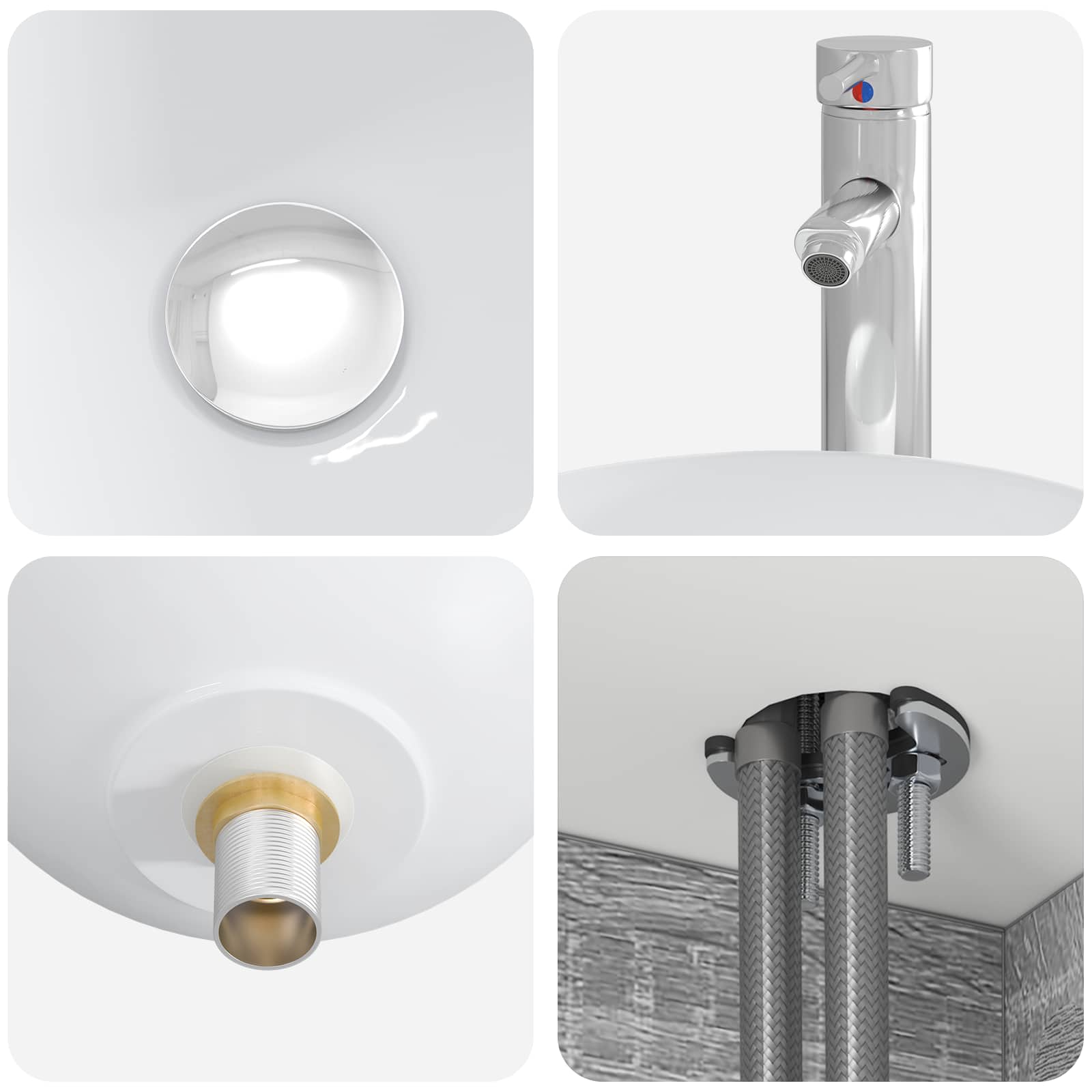 Set ormarića za kupaonicu 4 pcs Siva Sonoma