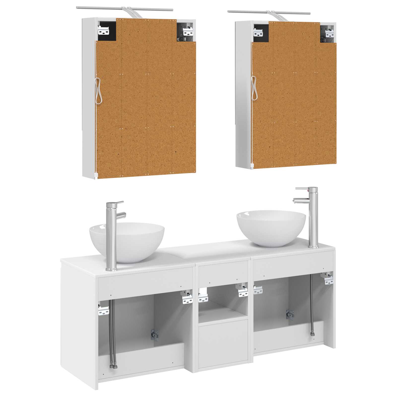 Set ormarića za kupaonicu 5 pcs Bijela 50 x 14,5 x 70 cm