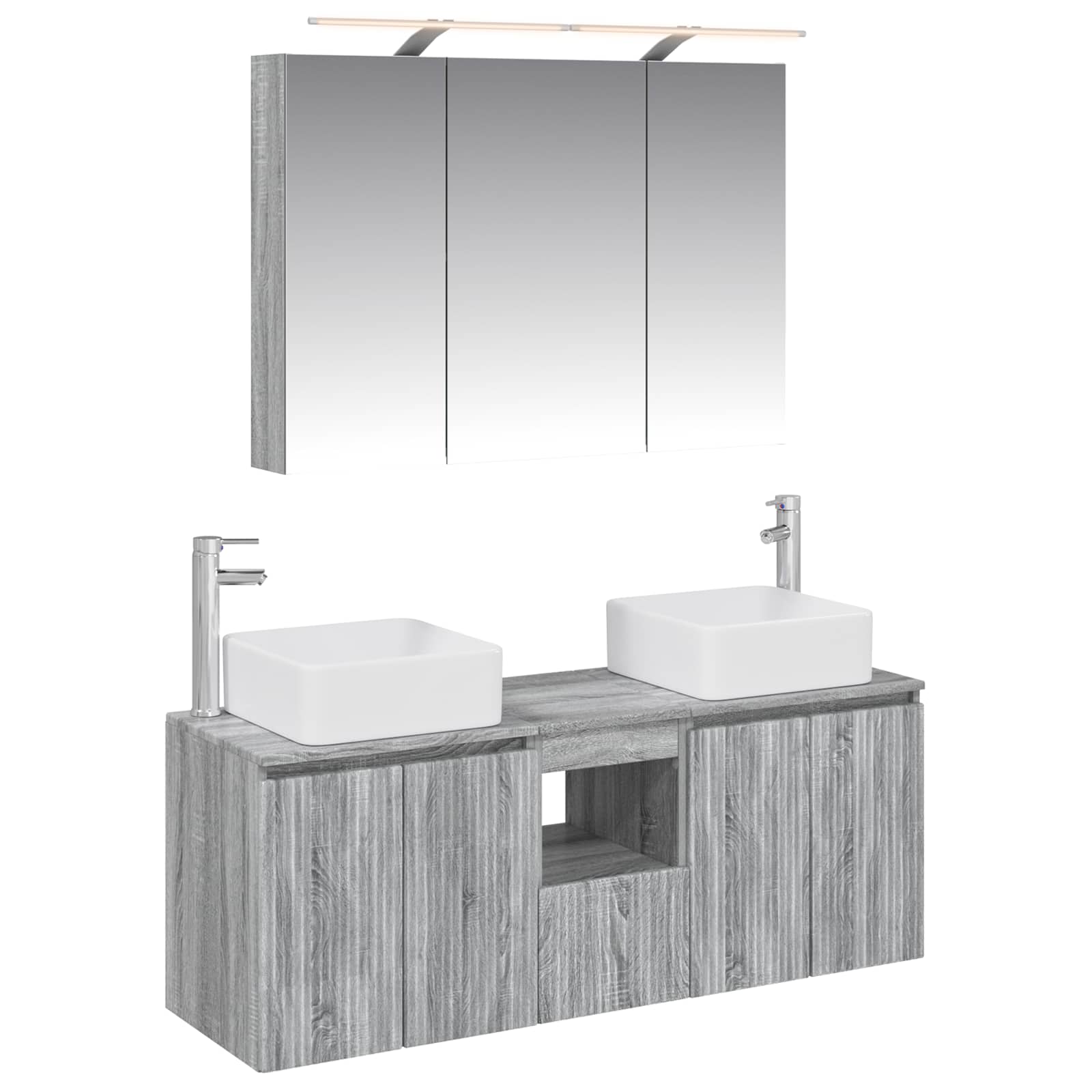 Set ormarića za kupaonicu 4 pcs Siva Sonoma 100 x 14,5 x 70 cm