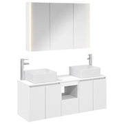 Set ormarića za kupaonicu 4 pcs Bijela Konstruirano drvo