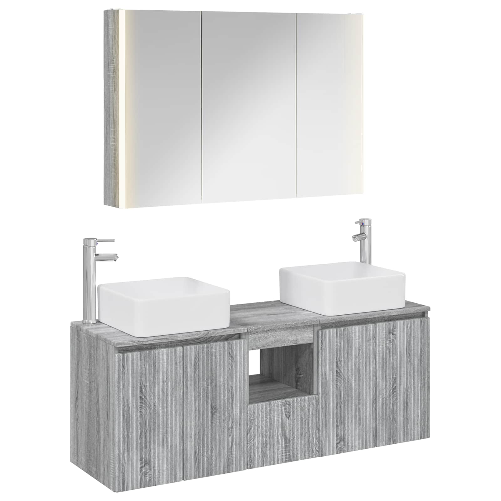 Set ormarića za kupaonicu 4 pcs Siva Sonoma Konstruirano drvo