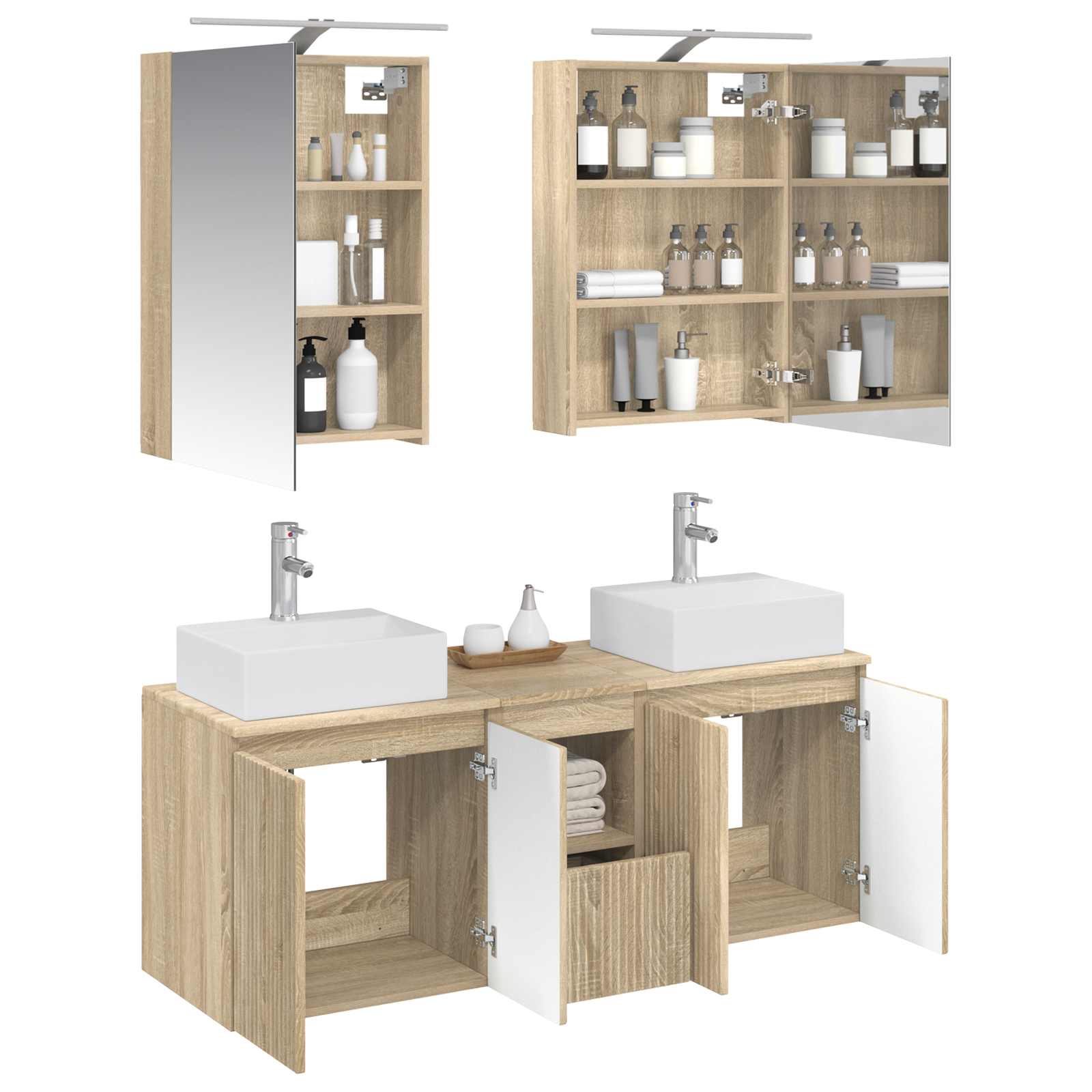 Set ormarića za kupaonicu 5 pcs Hrast sonoma Konstruirano drvo
