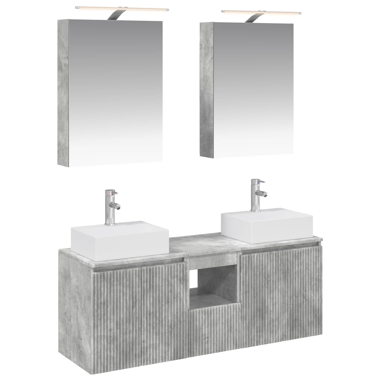 Set ormarića za kupaonicu 5 pcs Betonska siva Konstruirano drvo