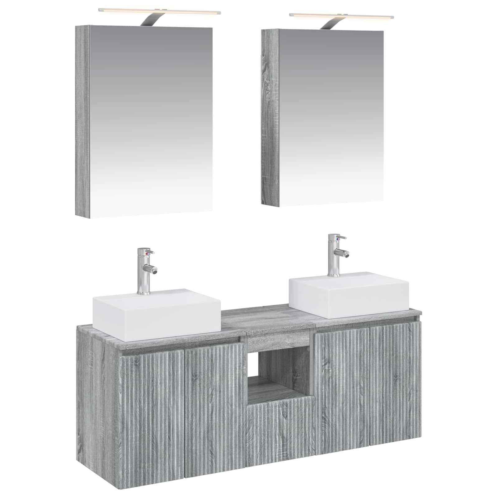 Set ormarića za kupaonicu 5 pcs Siva Sonoma Konstruirano drvo