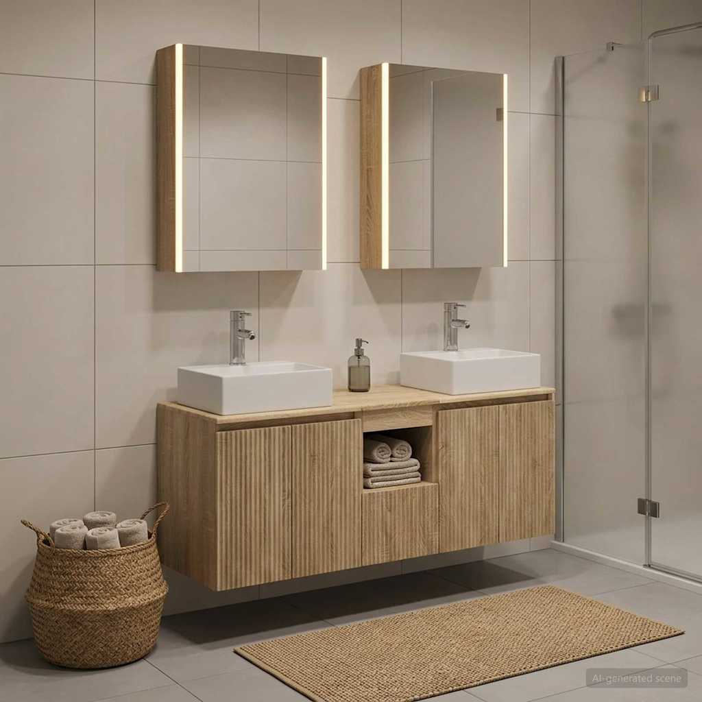Set ormarića za kupaonicu 5 pcs Hrast sonoma Konstruirano drvo