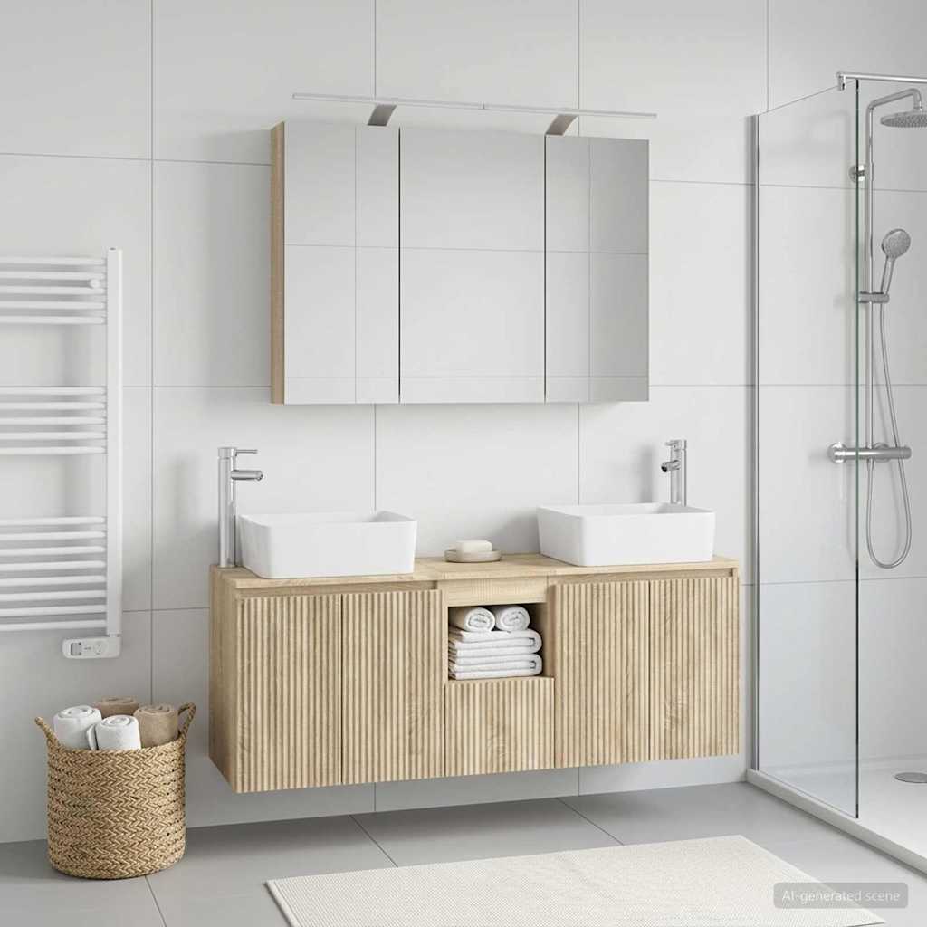 Set ormarića za kupaonicu 4 pcs Hrast sonoma Konstruirano drvo
