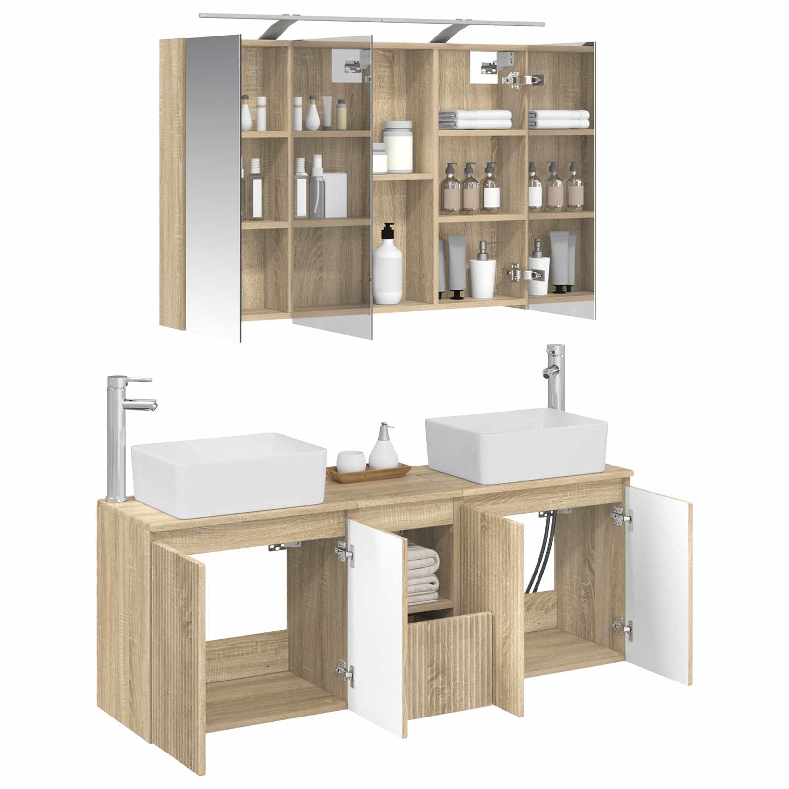 Set ormarića za kupaonicu 4 pcs Hrast sonoma Konstruirano drvo