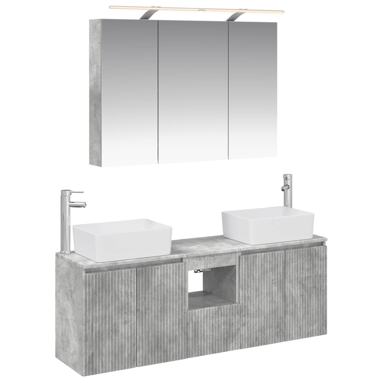 Set ormarića za kupaonicu 4 pcs Betonska siva Konstruirano drvo
