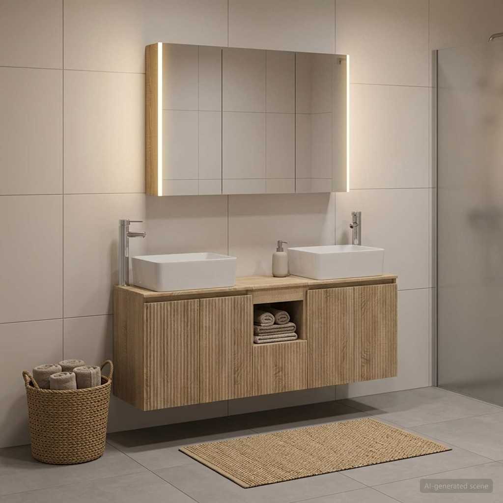 Set ormarića za kupaonicu 4 pcs Hrast sonoma Konstruirano drvo