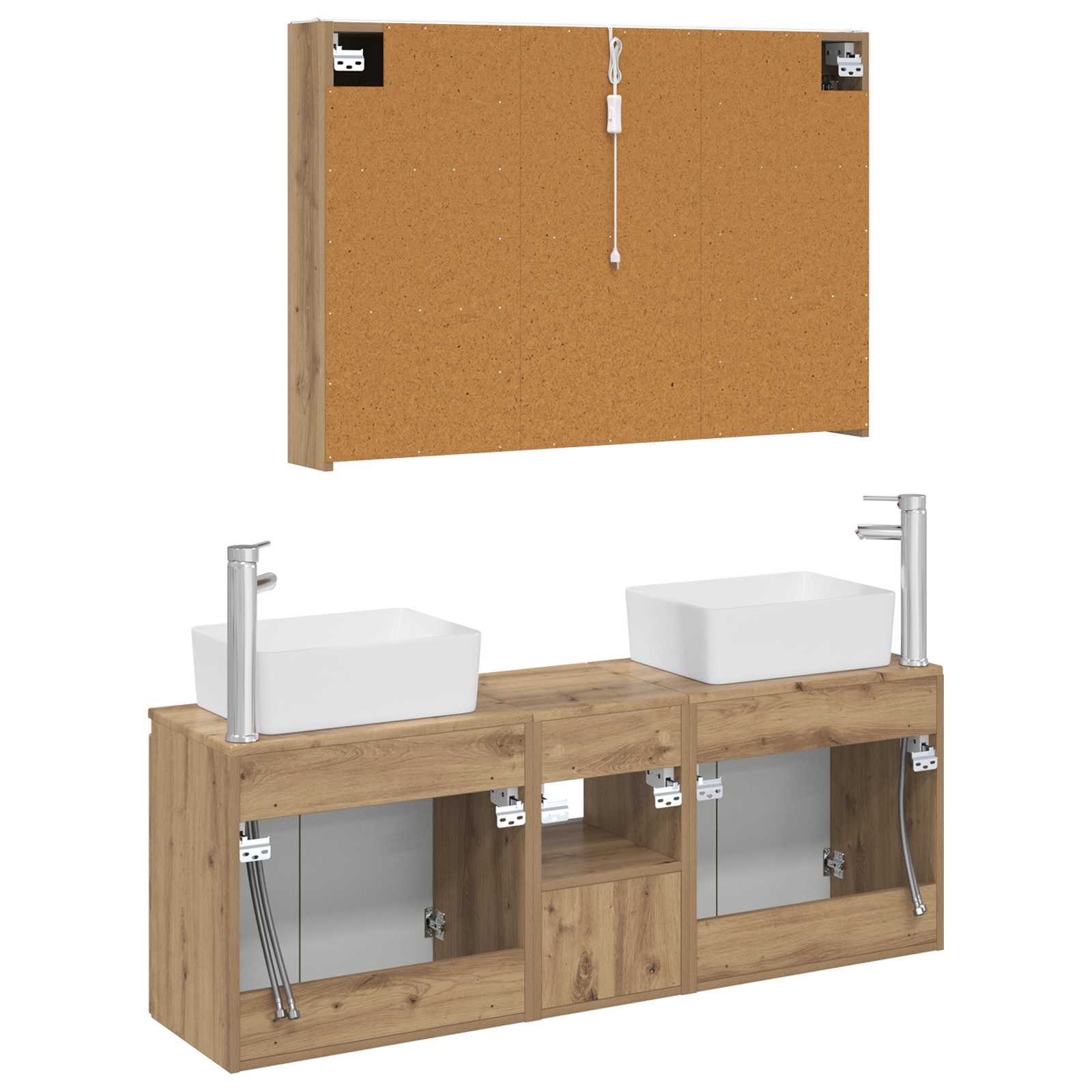 Set ormarića za kupaonicu 4 pcs Hrast artisan Konstruirano drvo