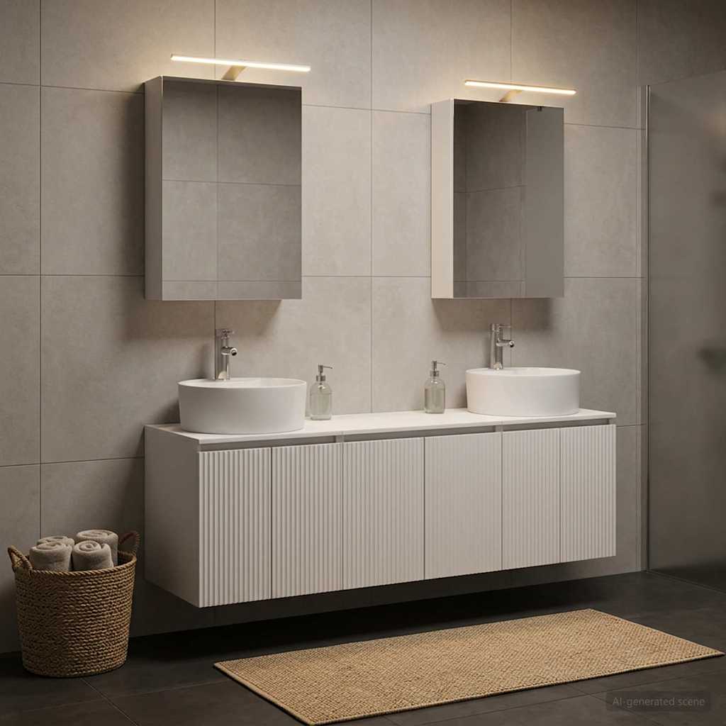 Set ormarića za kupaonicu 5 kom. Bijela Konstruirano drvo