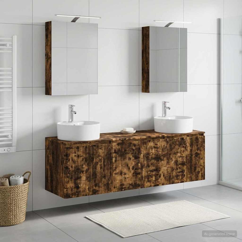 Set ormarića za kupaonicu 5 pcs Dimljeni hrast