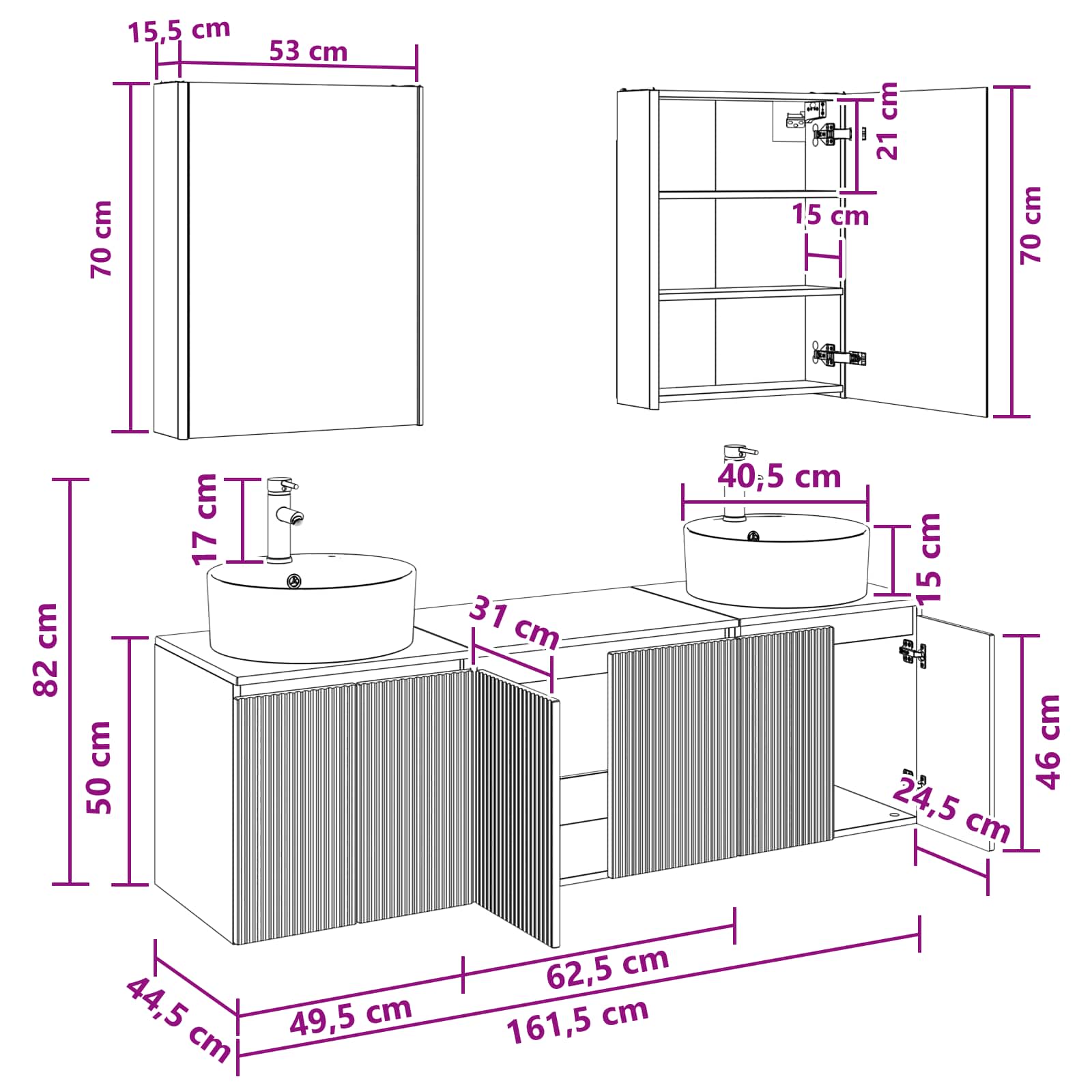Set ormarića za kupaonicu 5 pcs Hrast sonoma Konstruirano drvo