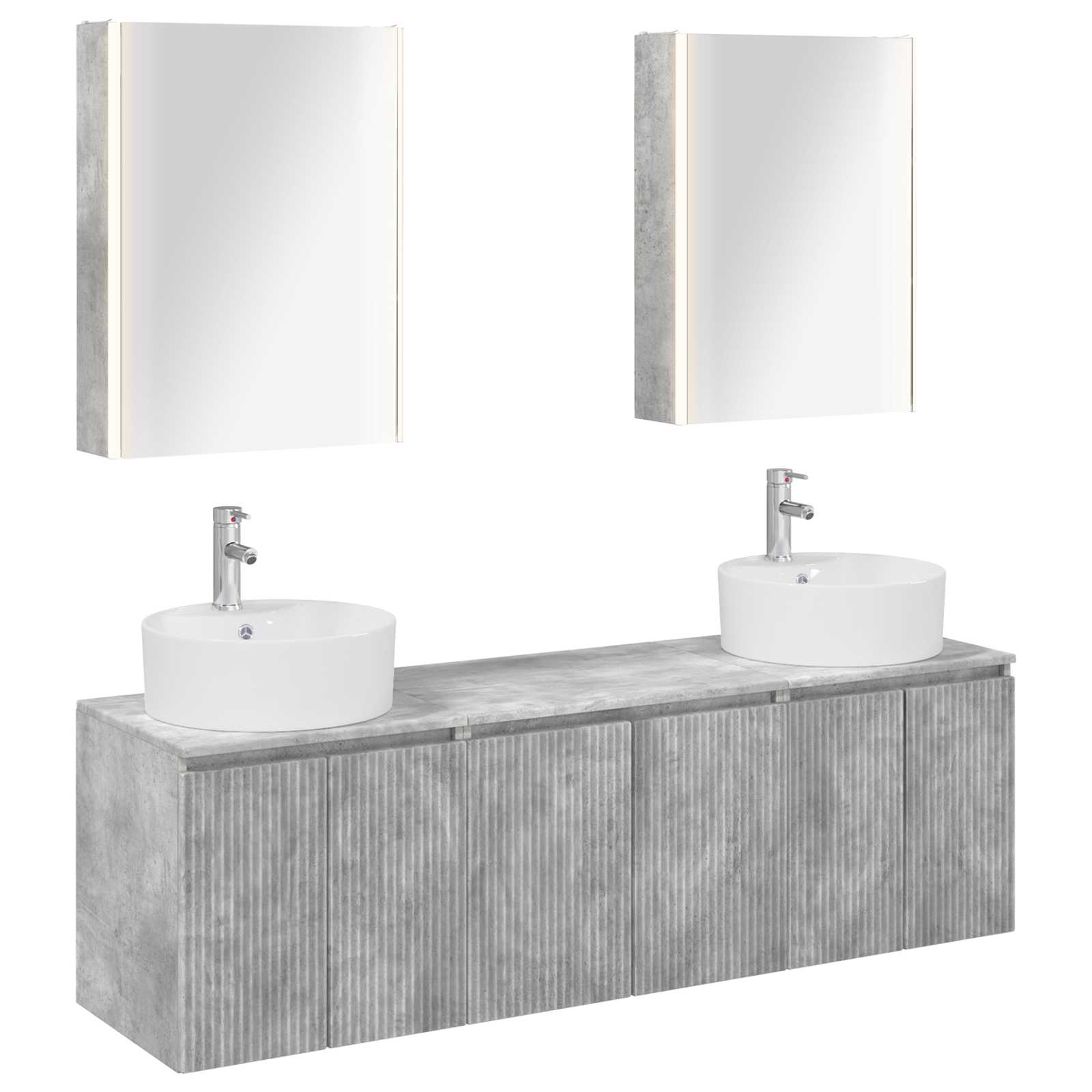 Set ormarića za kupaonicu 5 pcs Betonska siva Konstruirano drvo