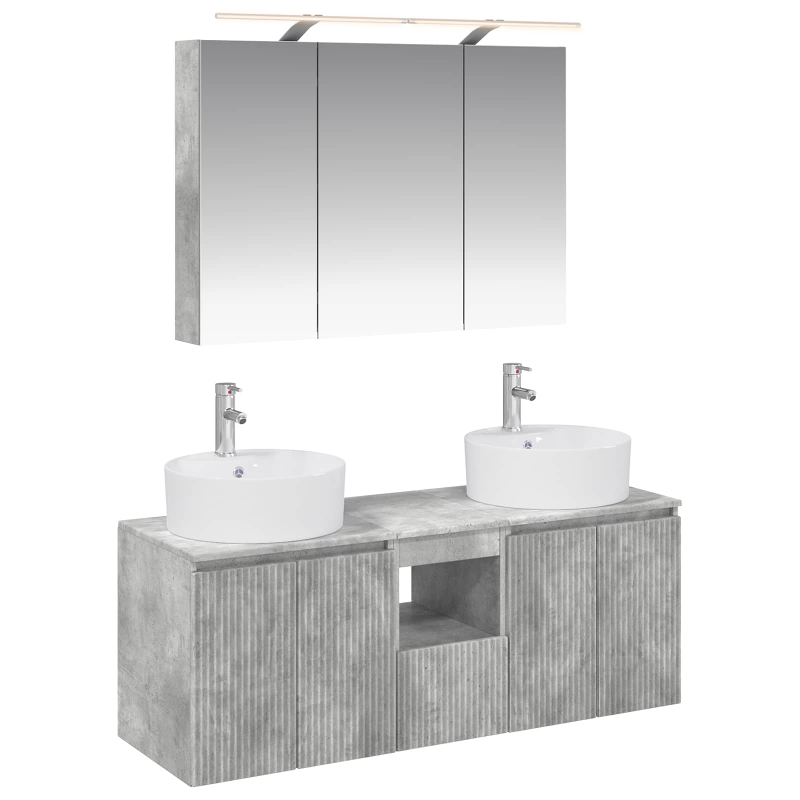 Set ormarića za kupaonicu 4 pcs Betonska siva Konstruirano drvo