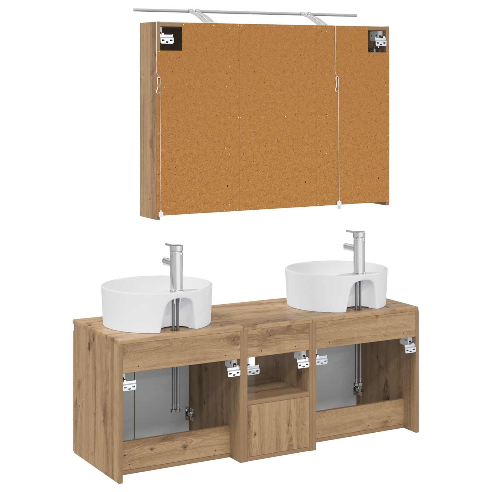 Set ormarića za kupaonicu 4 pcs Hrast artisan Konstruirano drvo