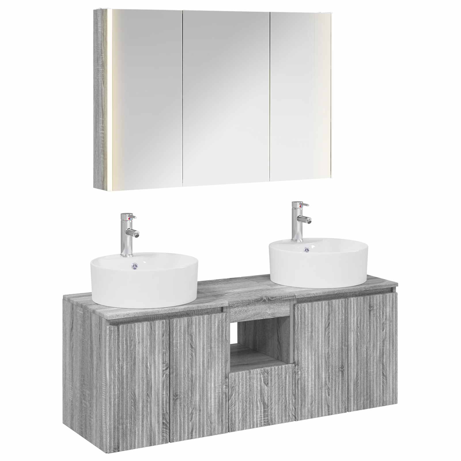 Set ormarića za kupaonicu 4 pcs Siva Sonoma Konstruirano drvo