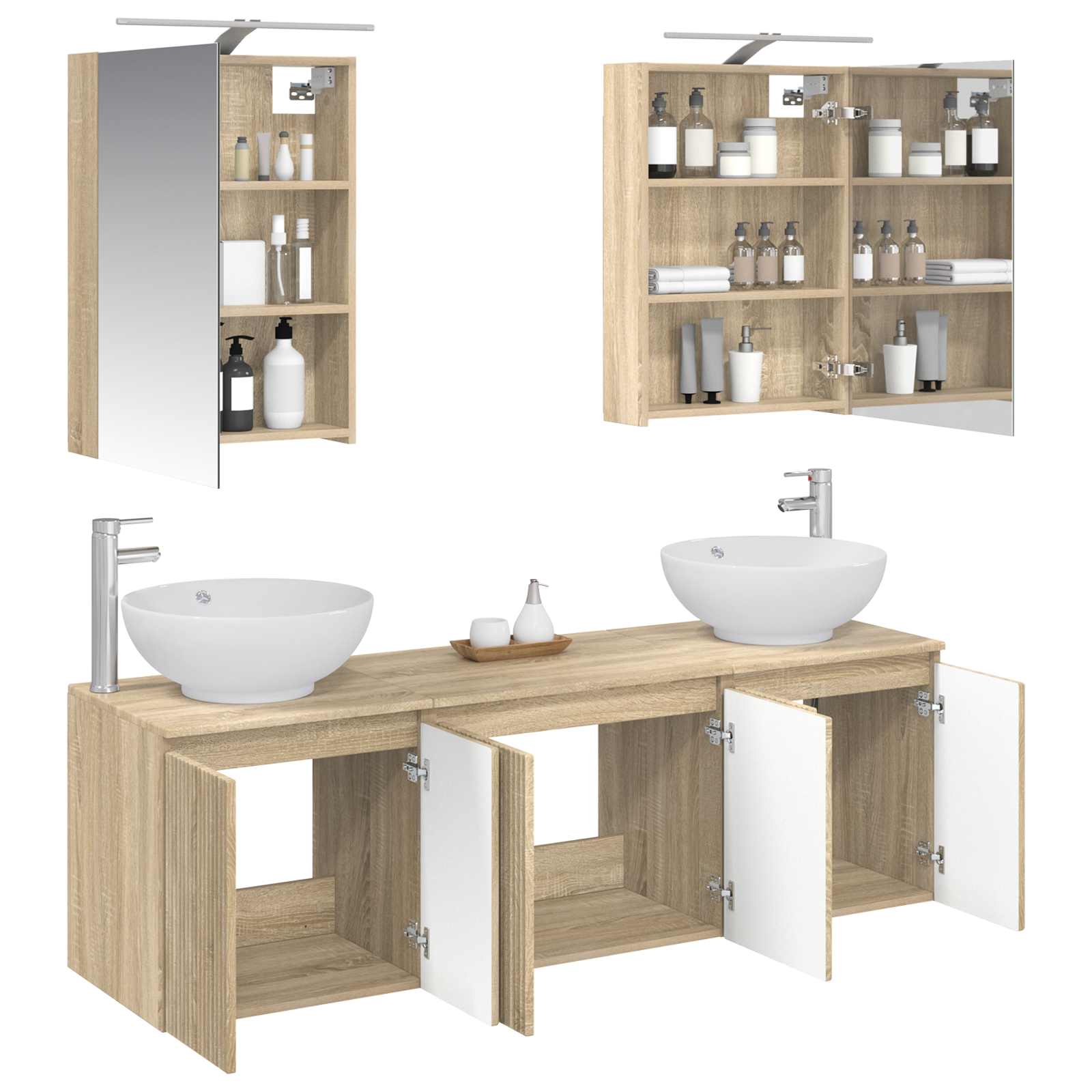 Set ormarića za kupaonicu 5 pcs Hrast sonoma Konstruirano drvo