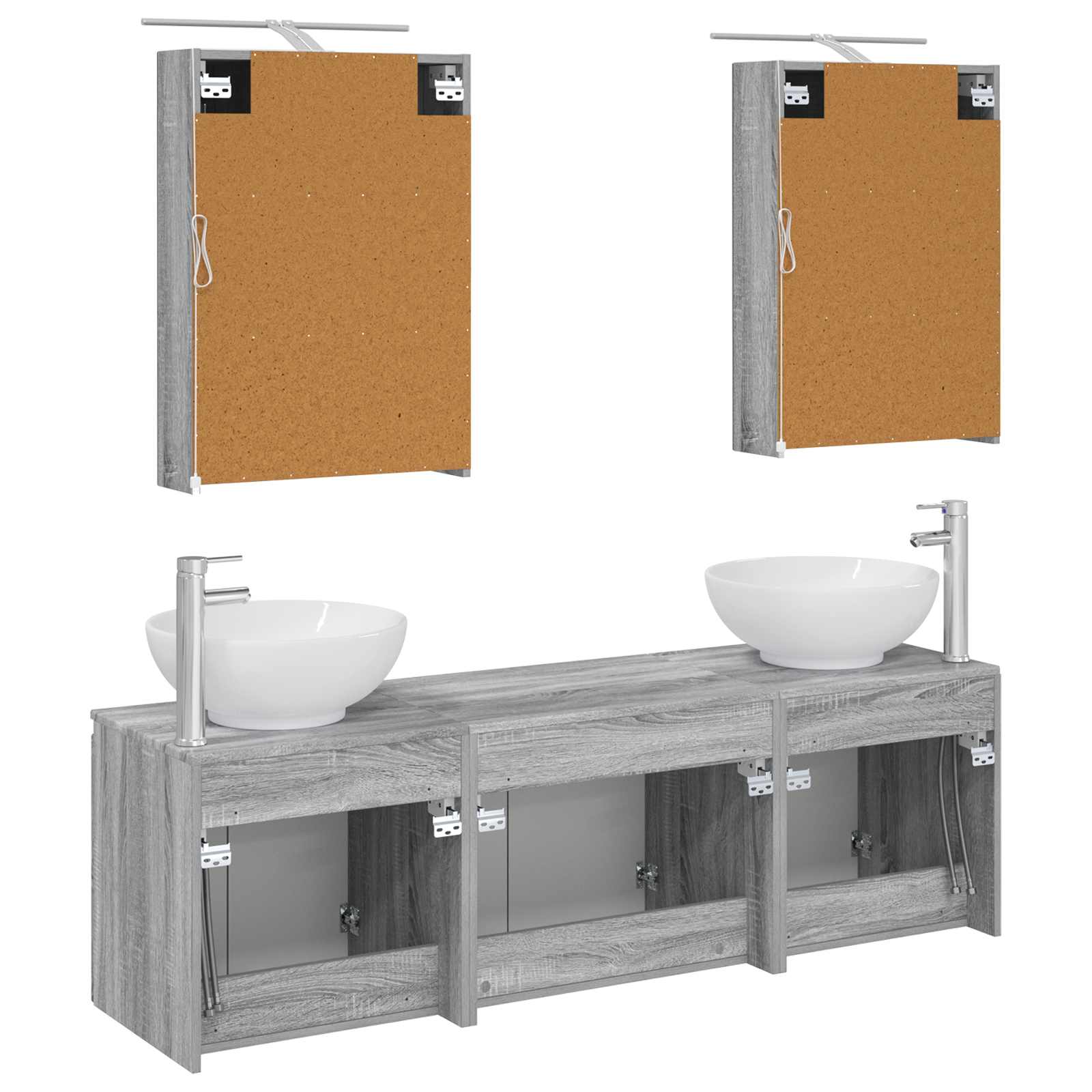 Set ormarića za kupaonicu 5 pcs Siva Sonoma Konstruirano drvo