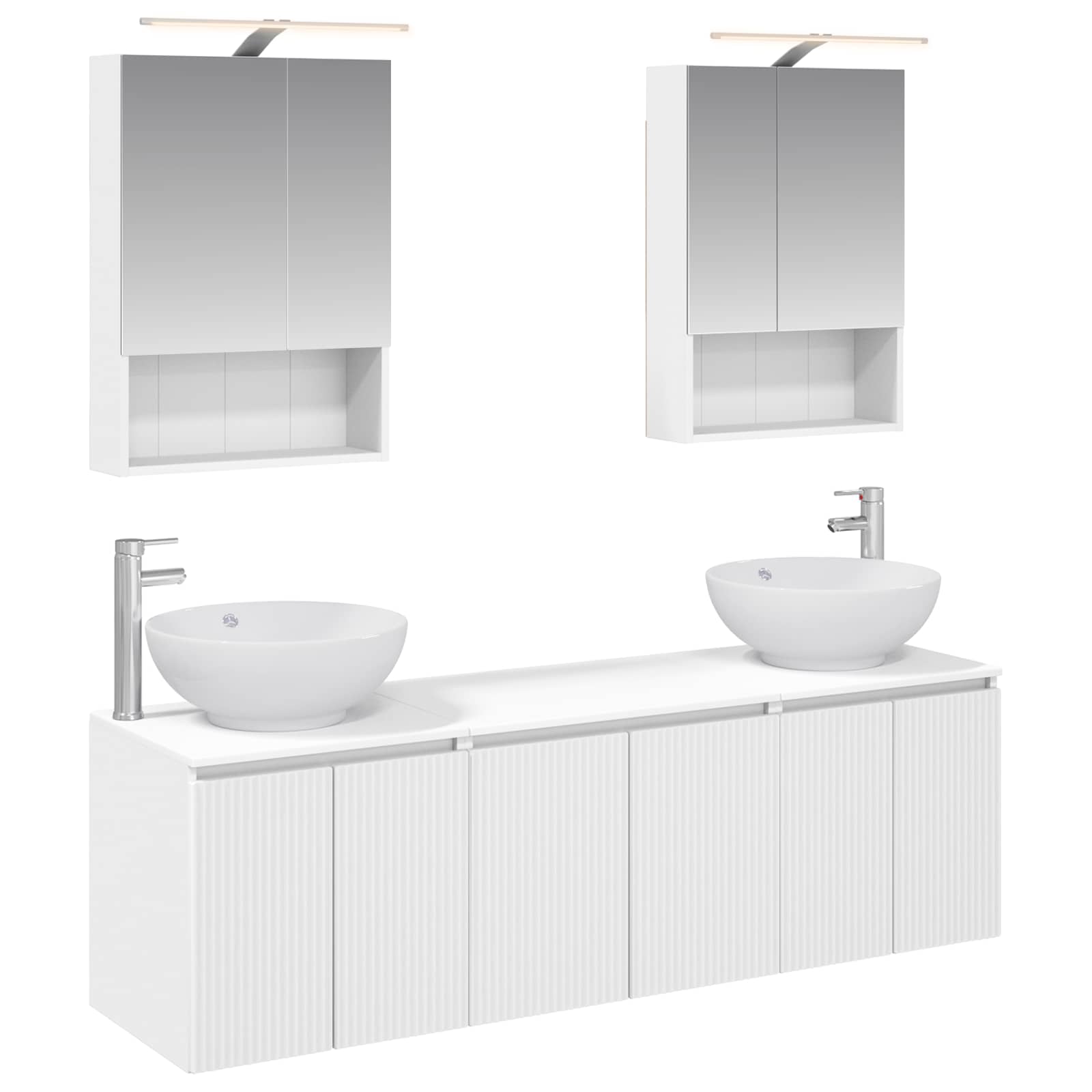 Set ormarića za kupaonicu 5 pcs Bijela Konstruirano drvo