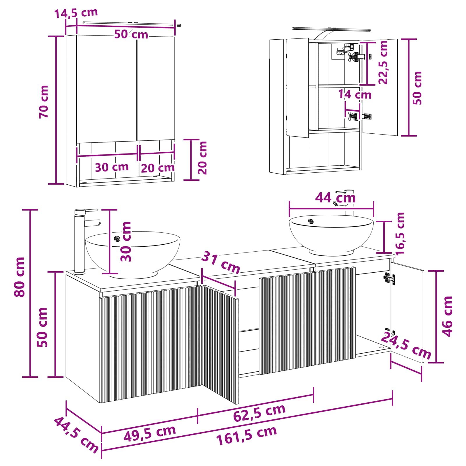 Set ormarića za kupaonicu 5 pcs Hrast sonoma Konstruirano drvo
