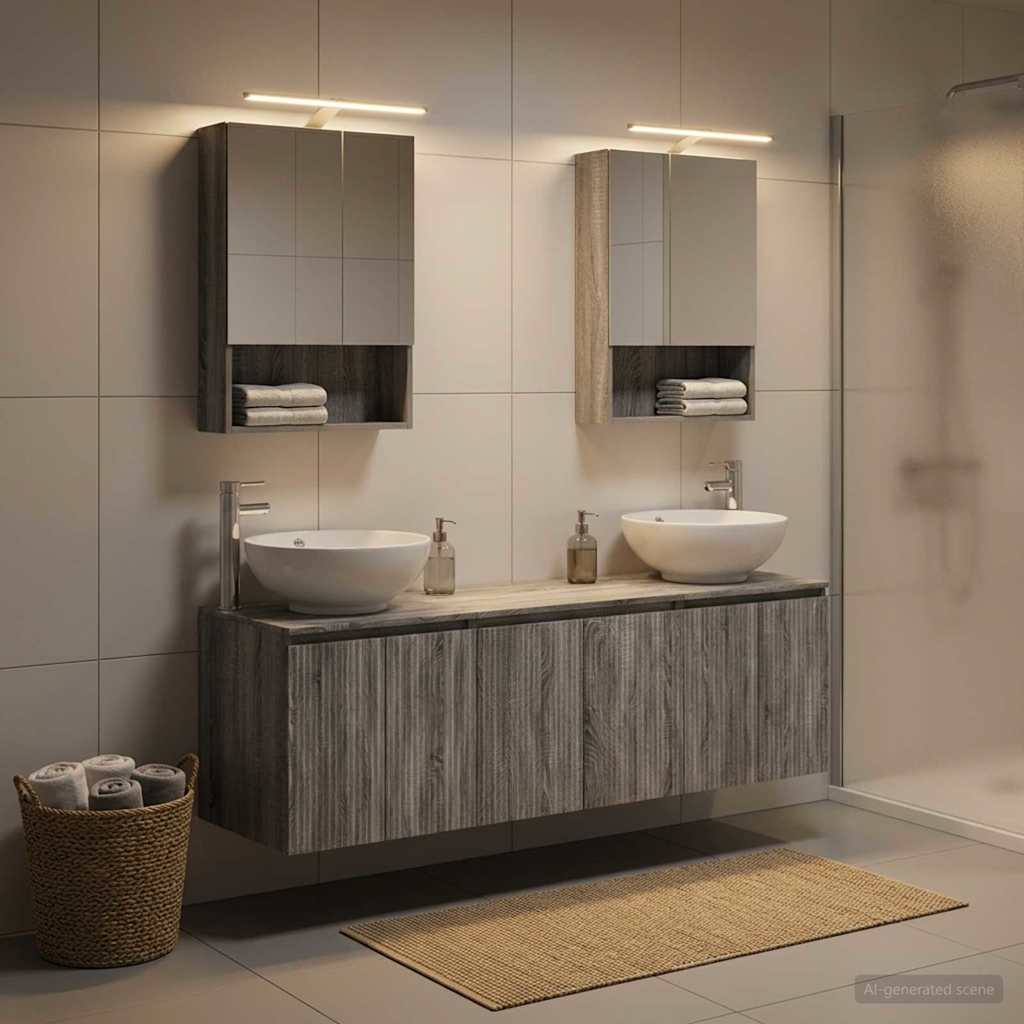 Set ormarića za kupaonicu 5 pcs Siva Sonoma Konstruirano drvo