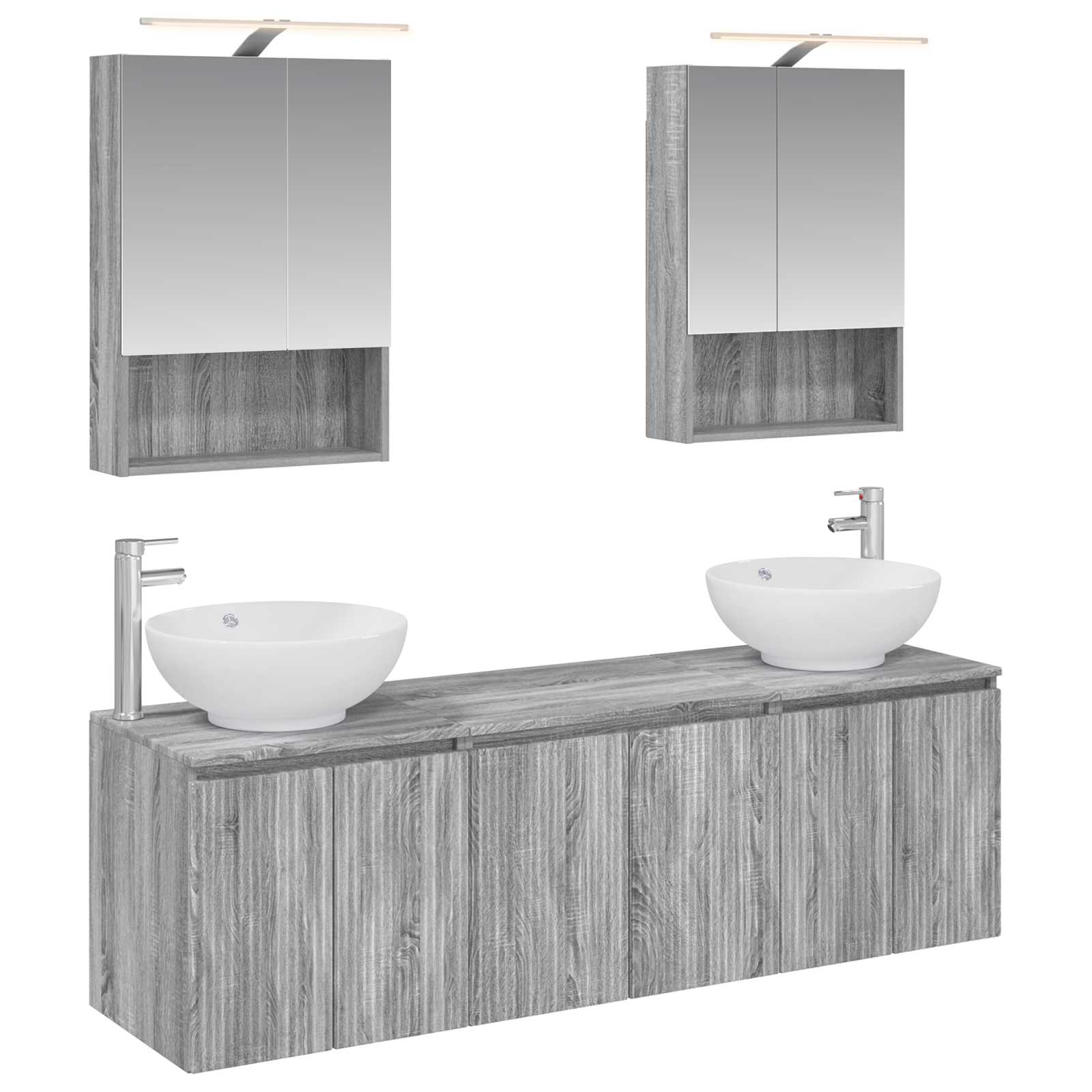 Set ormarića za kupaonicu 5 pcs Siva Sonoma Konstruirano drvo