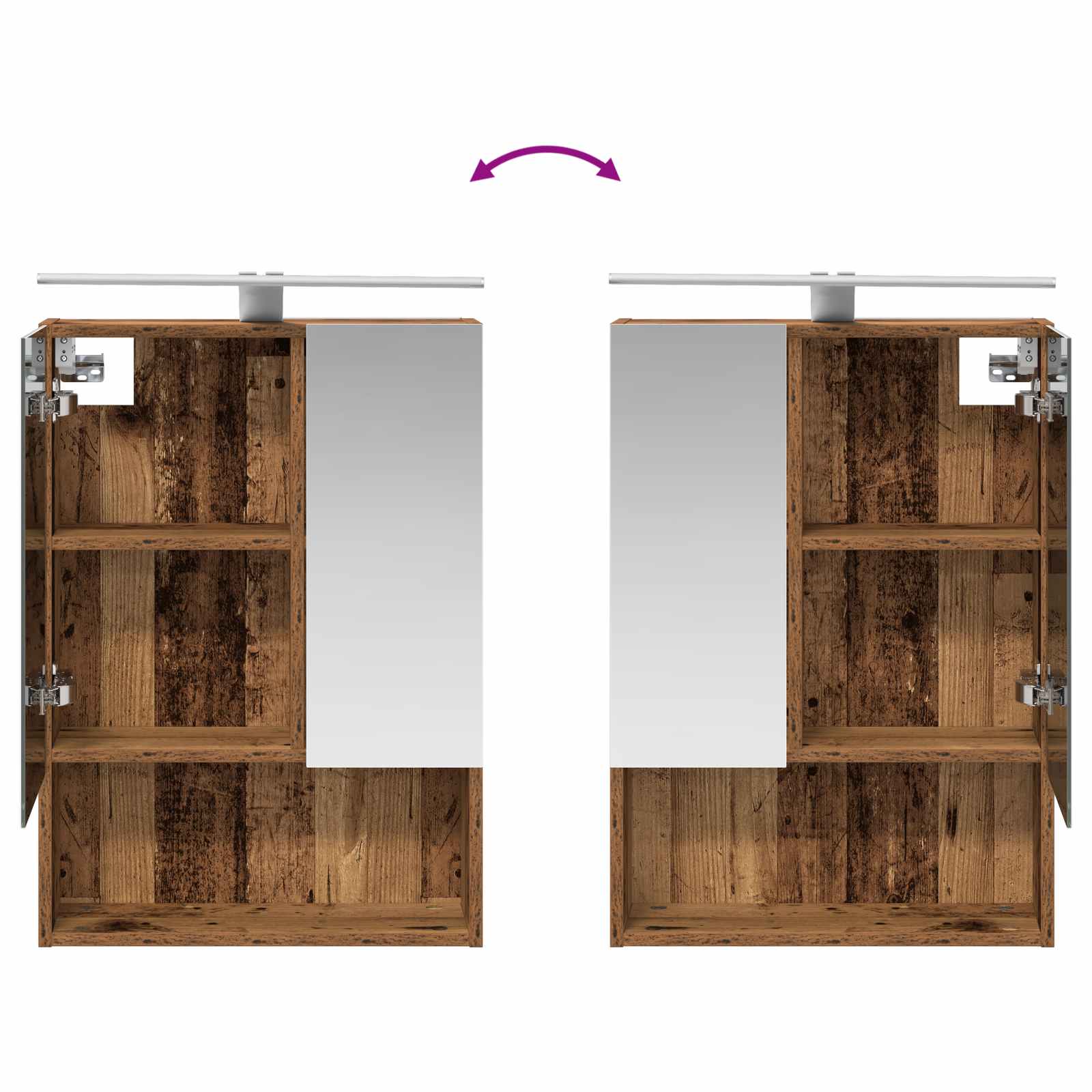 Set ormarića za kupaonicu 5 pcs Staro drvo Konstruirano drvo