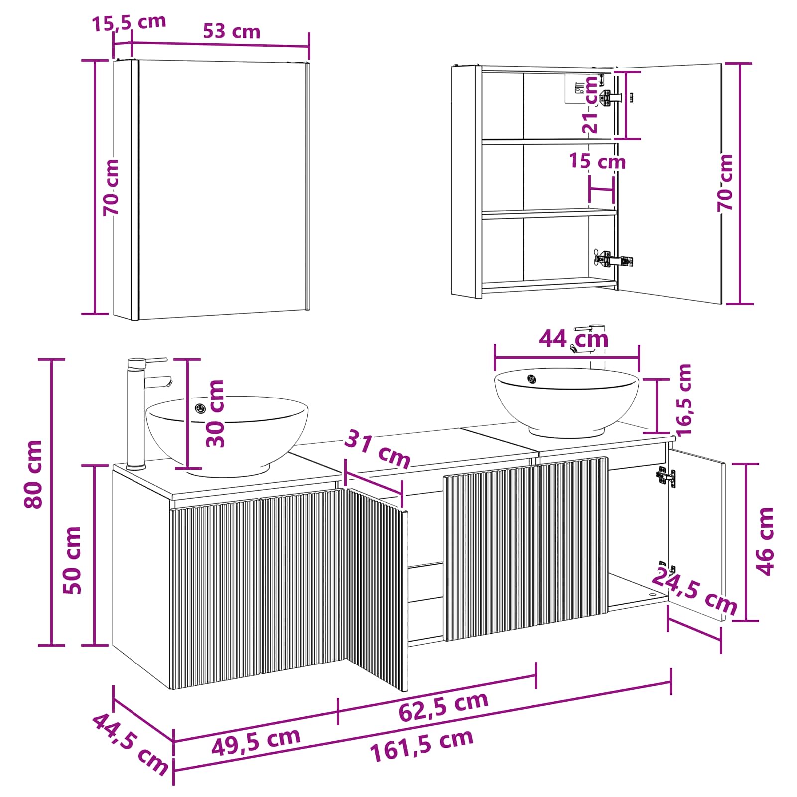 Set ormarića za kupaonicu 5 pcs Hrast sonoma Konstruirano drvo
